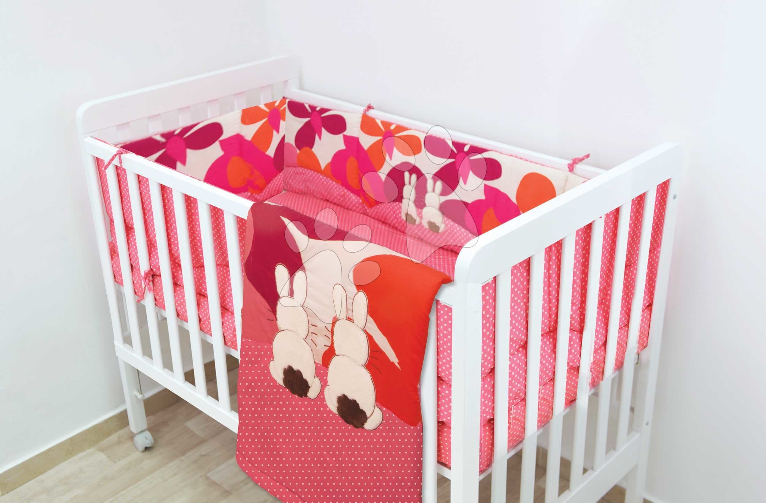 Súprava do postieľky Joy Rabbits Pink toT's-smarTrike zajačiky hniezdo, paplón a plachta ružová od 0 mes