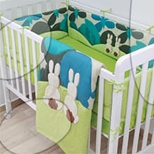 Súprava do postieľky Joy Rabbits Green toT's-smarTrike zajačiky hniezdo, paplón a plachta zelená od 0 mes 1