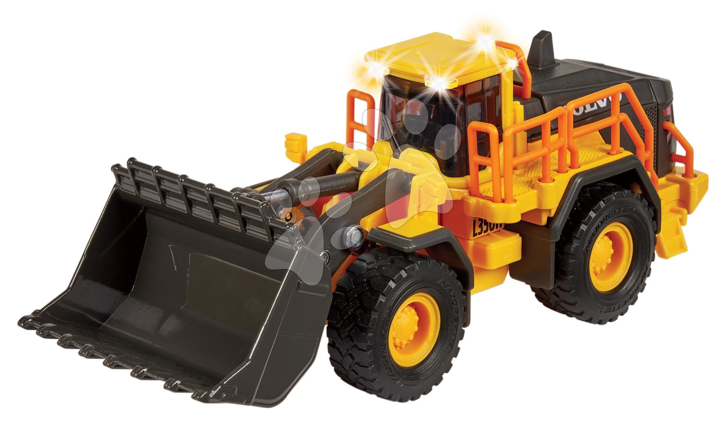 Nakladač Volvo Wheel Loader Majorette 21 cm dĺžka so zvukom a svetlom a pohyblivými časťami 1