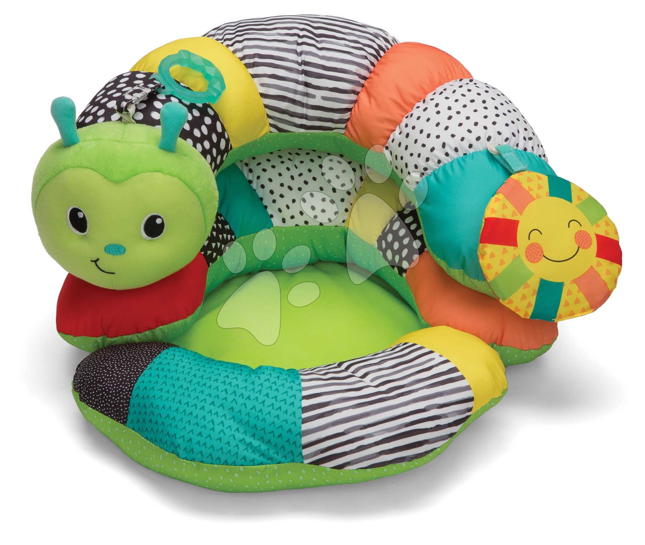Vankúšik pre hru na brušku Húsenica Prop-A-Pillar Tummy Time & Seated Support Infantino s opierkou a odnímateľnými hračkami s hryzátkom od 0 mes 1