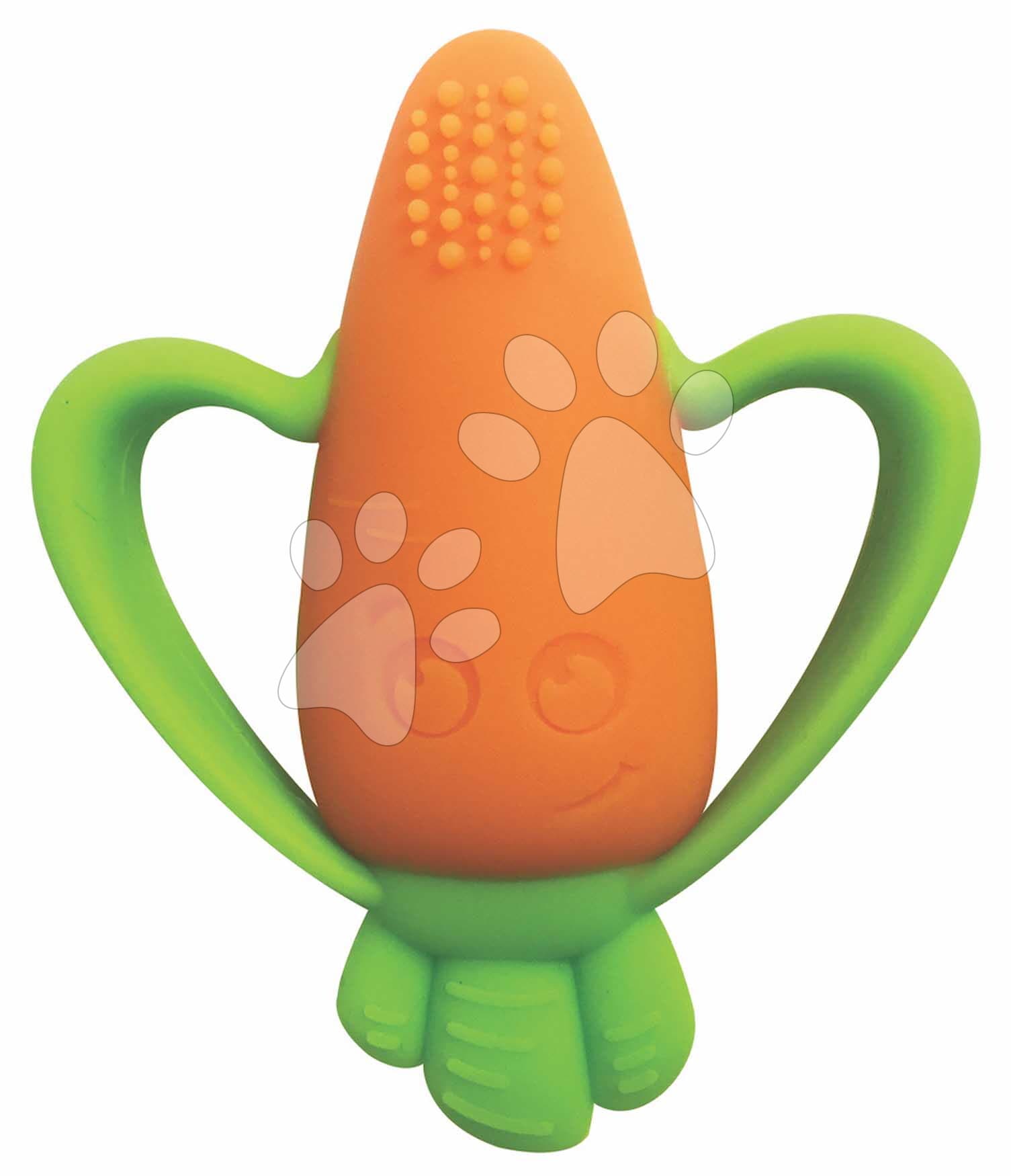 Silikónové hryzátko Mrkva Lil' Nibbles Textured Silicone Teether™ Carrot Infantino oranžové od 0 mes