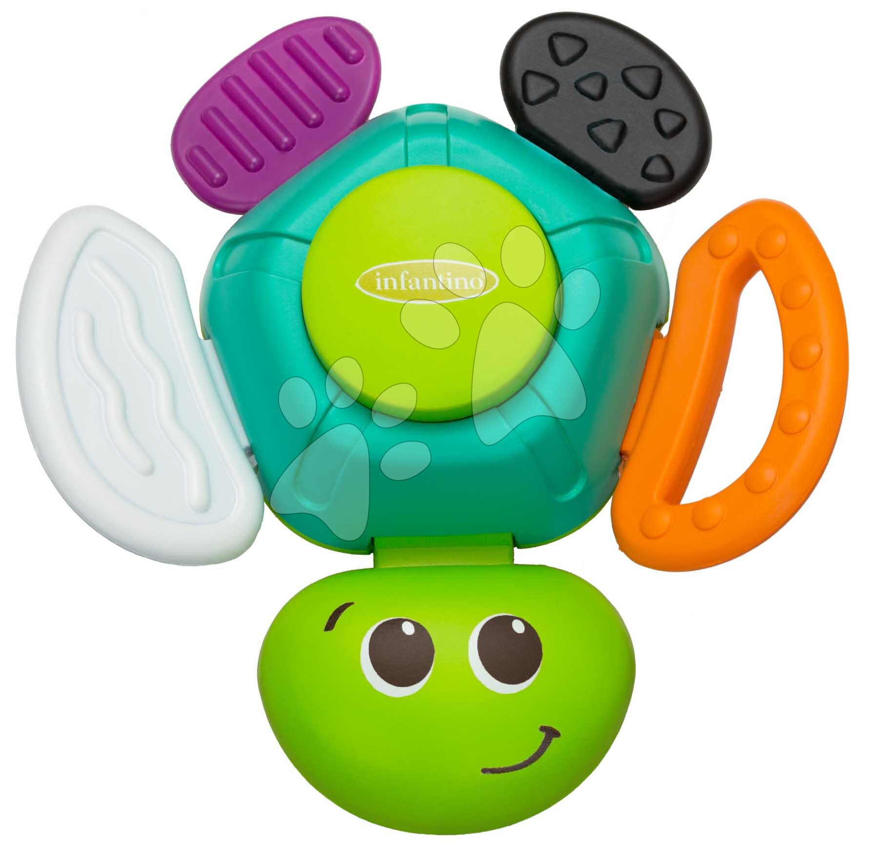 Hrkálka Korytnačka Turtle Rattle Infantino s ohybnými časťami od 3 mes 1