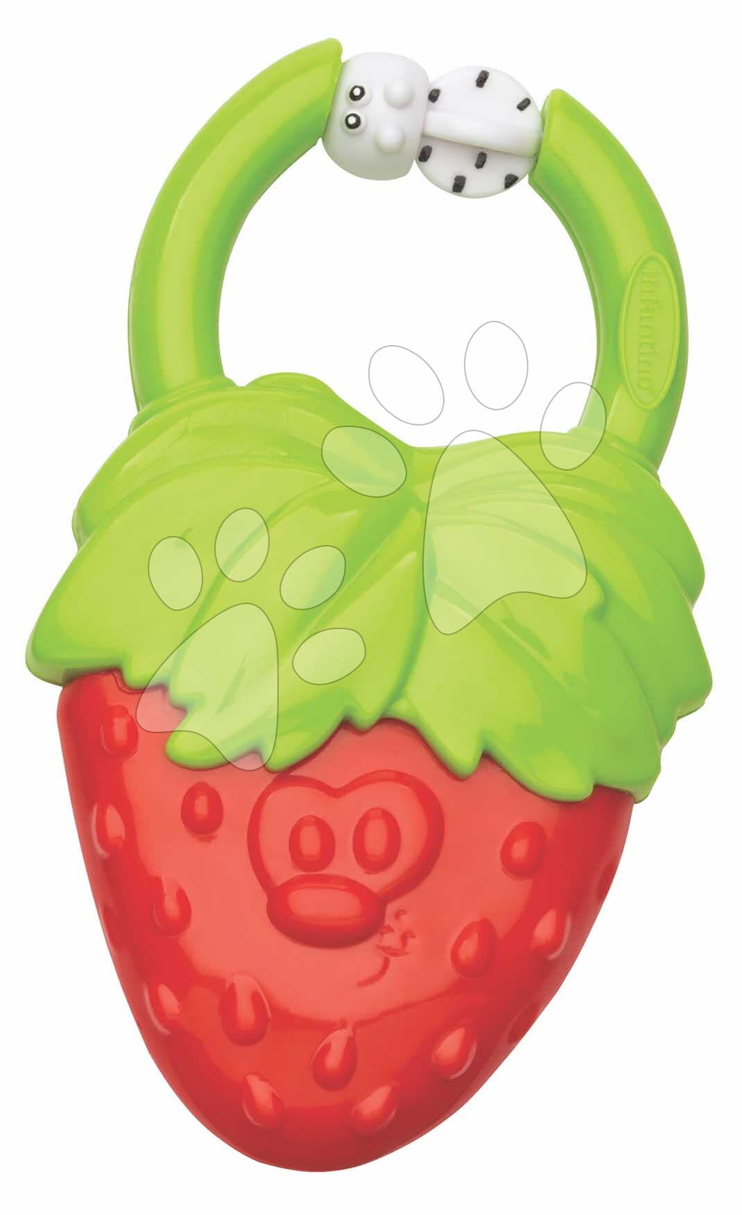 Hryzátko Jahoda Vibrating Teether Strawberry Infantino vibrujúce s lienkou od 3 mes