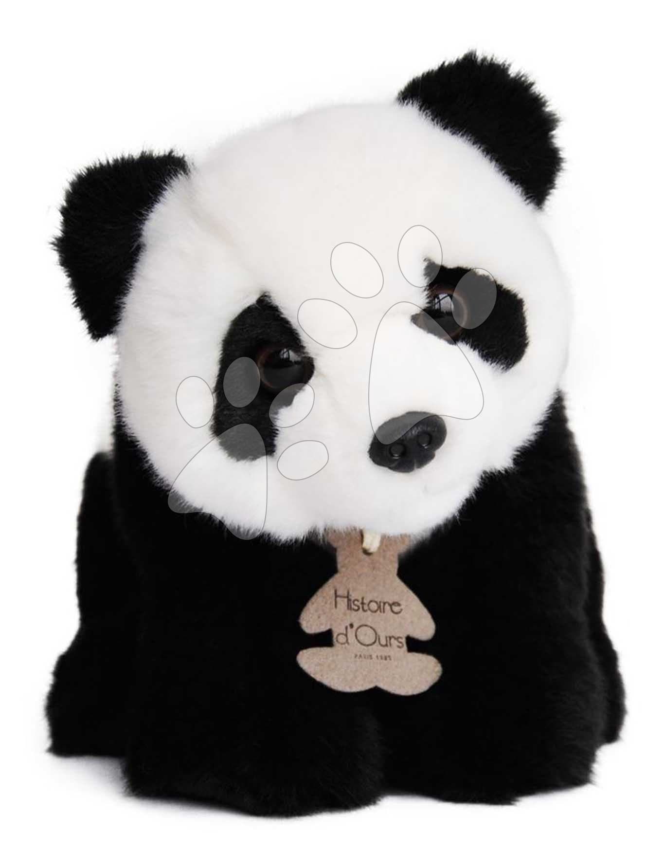 Plyšová panda Les Authentiques Histoire d’ Ours v darčekovom balení čierno-biela 20 cm od 0 mes