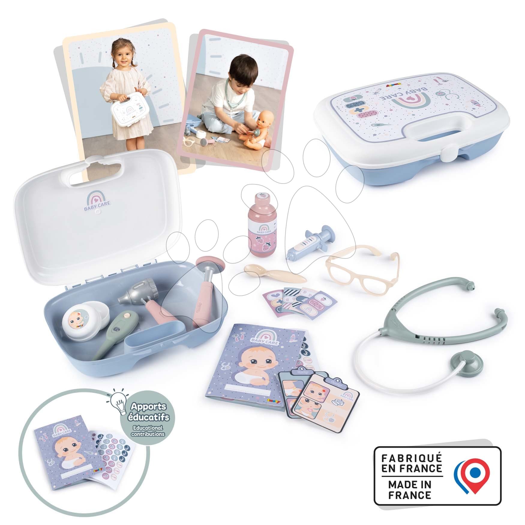 Kufrík s opatrovateľskými potrebami Baby Care Briefcase Smoby pre bábätko s 19 doplnkami 1