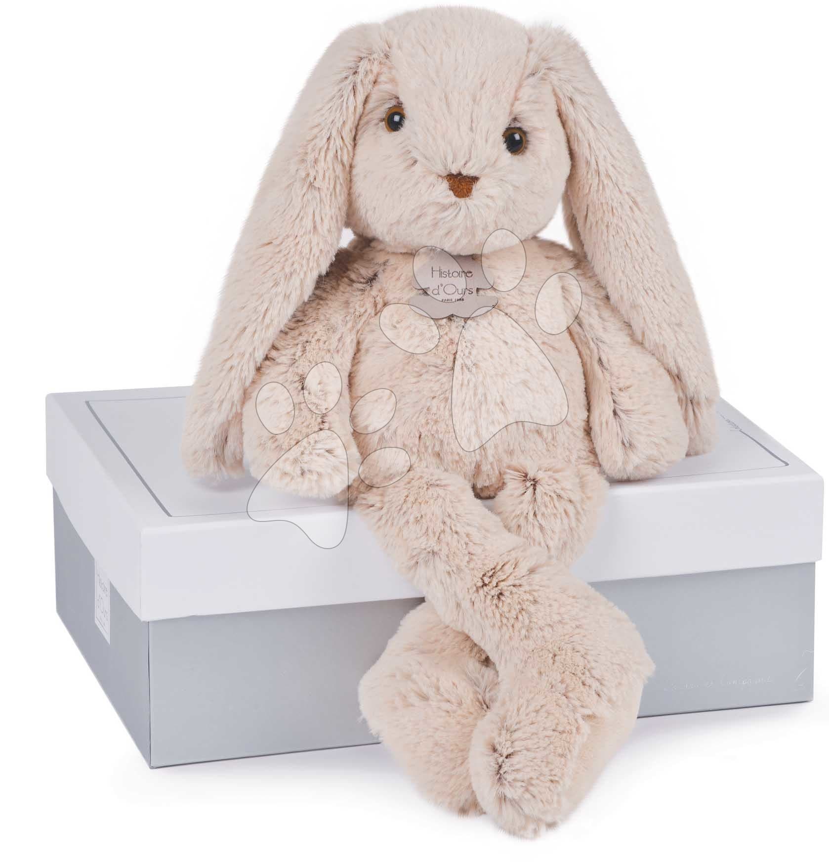 Plyšový zajačik Beige Bunny Copain Calin Histoire d’ Ours béžový 40 cm v darčekovom balení od 0 mes