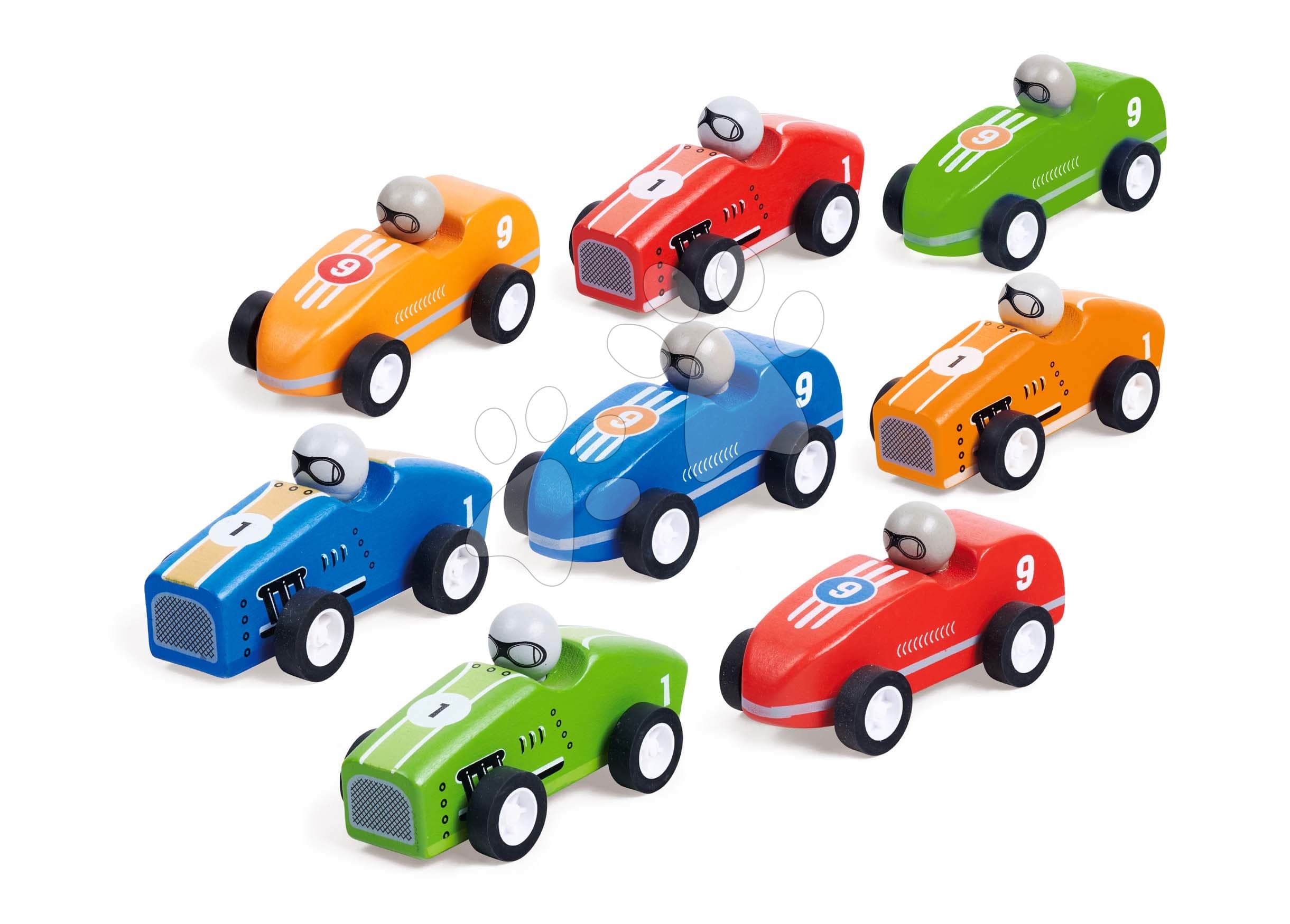 Drevené autíčko s pohonom Car with Pullback Eichhorn naťahovacie dĺžka 10 cm