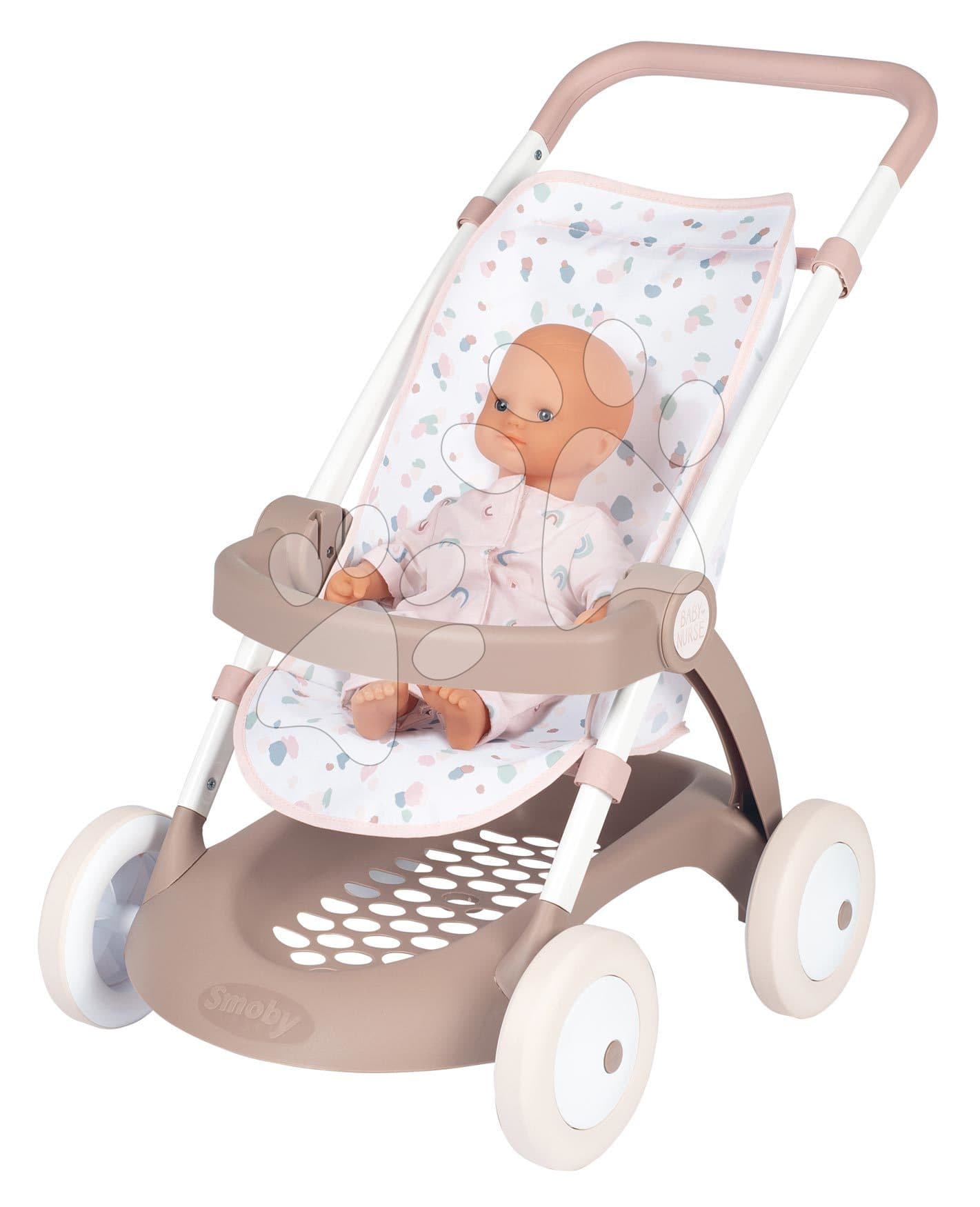 Kočík športový s textilným poťahom Pushchair Natur D'Amour Baby Nurse Smoby pre 42 cm bábiku výška rúčky 58 cm od 18 mes 1