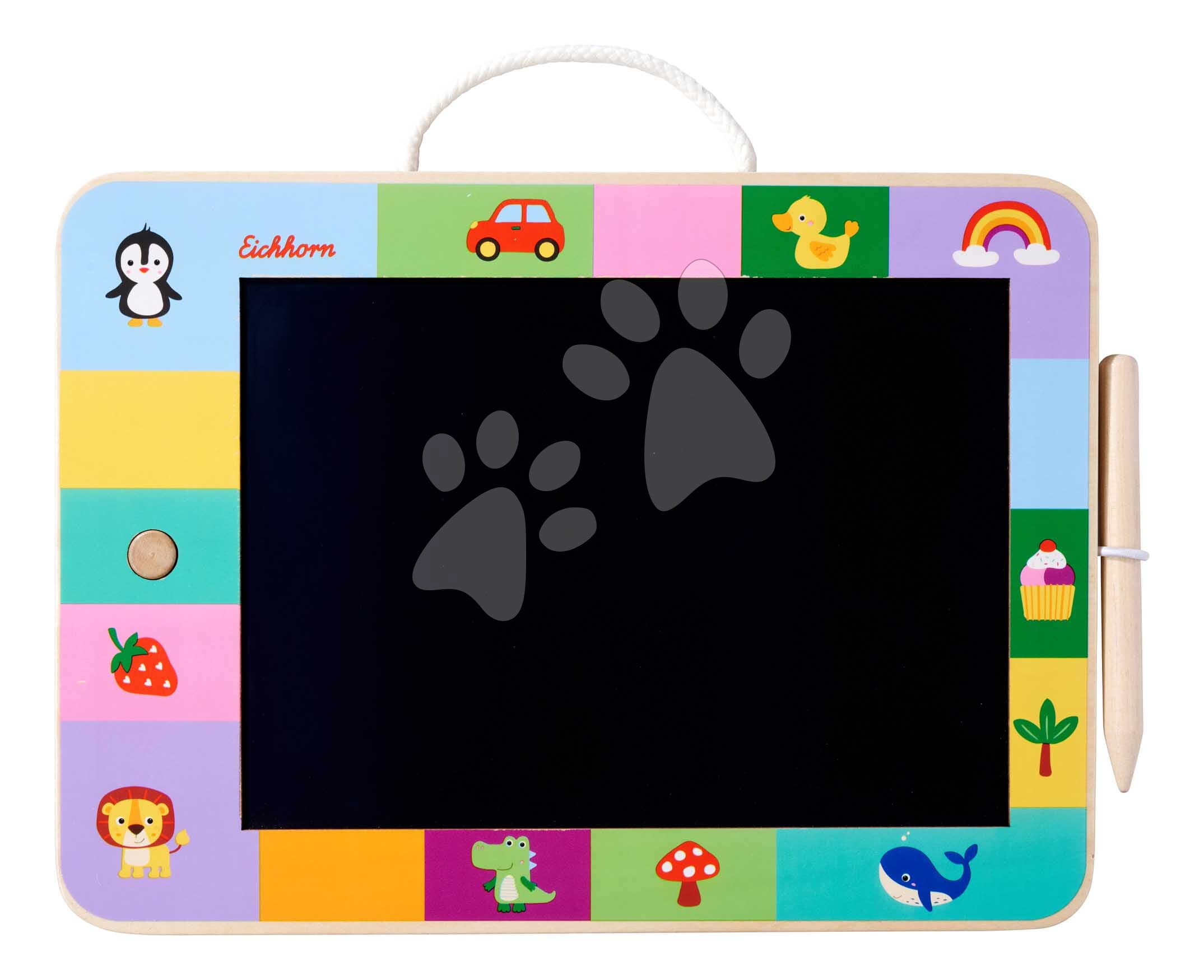 Drevená tabuľa na kreslenie LCD Drawing Board Eichhorn s dreveným perom a tlačidlom na zmazanie 1