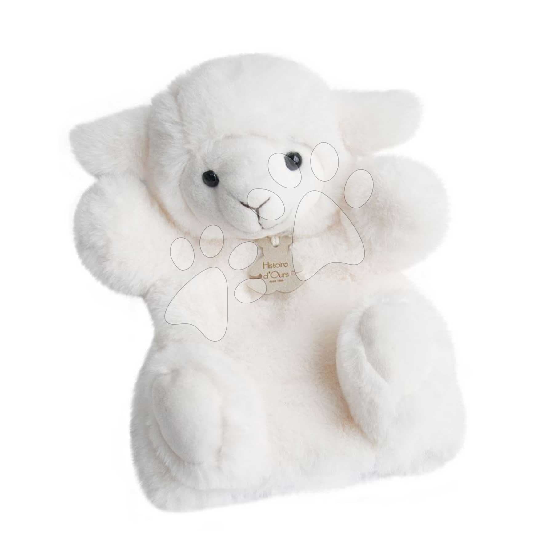 Plyšová ovečka na bábkové divadlo Lamb Puppet Histoire d’ Ours biela 25 cm od 0 mes