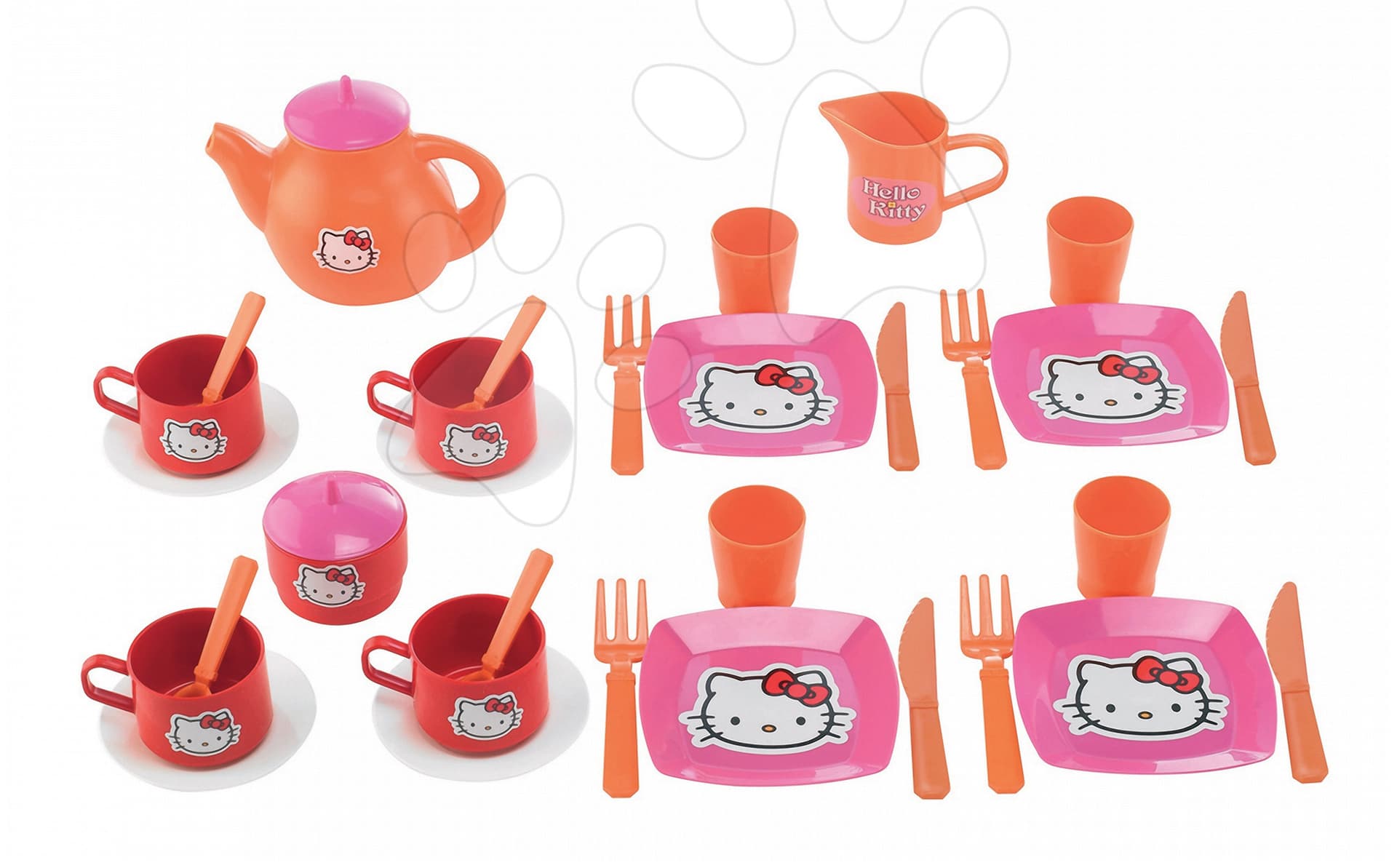 Écoiffier čajová sada Hello Kitty pre deti 2609-1 ružovo-oranžová 1