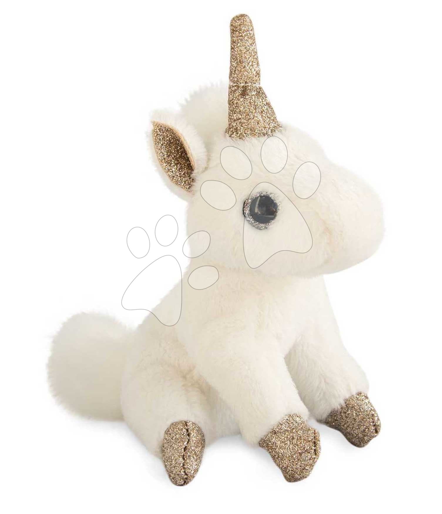 Plyšový jednorožec kľúčenka Gold Unicorn Key Ring Histoire d’ Ours bielo-zlatý 14 cm od 24 mes