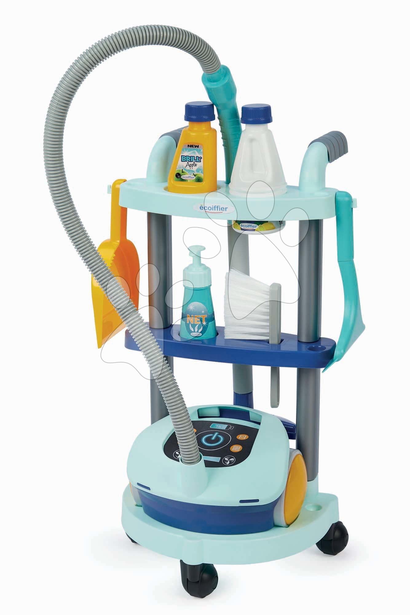 Upratovací vozík s vysávačom Vacuum Trolley Clean Home Écoiffier s 8 doplnkami 1