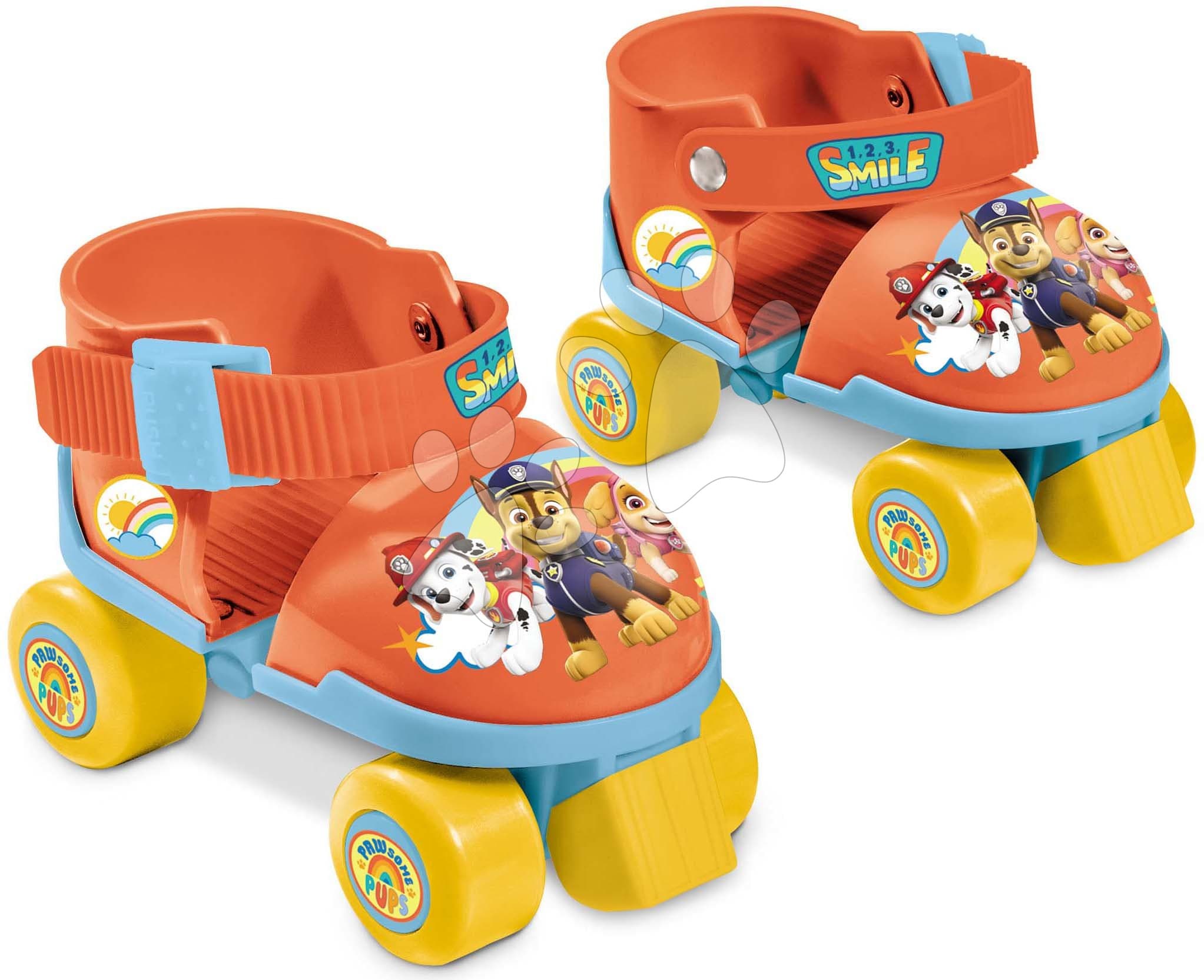 Korčule 4-kolieskové Paw Patrol Mondo s chráničmi na kolená a lakte veľkost 22-29