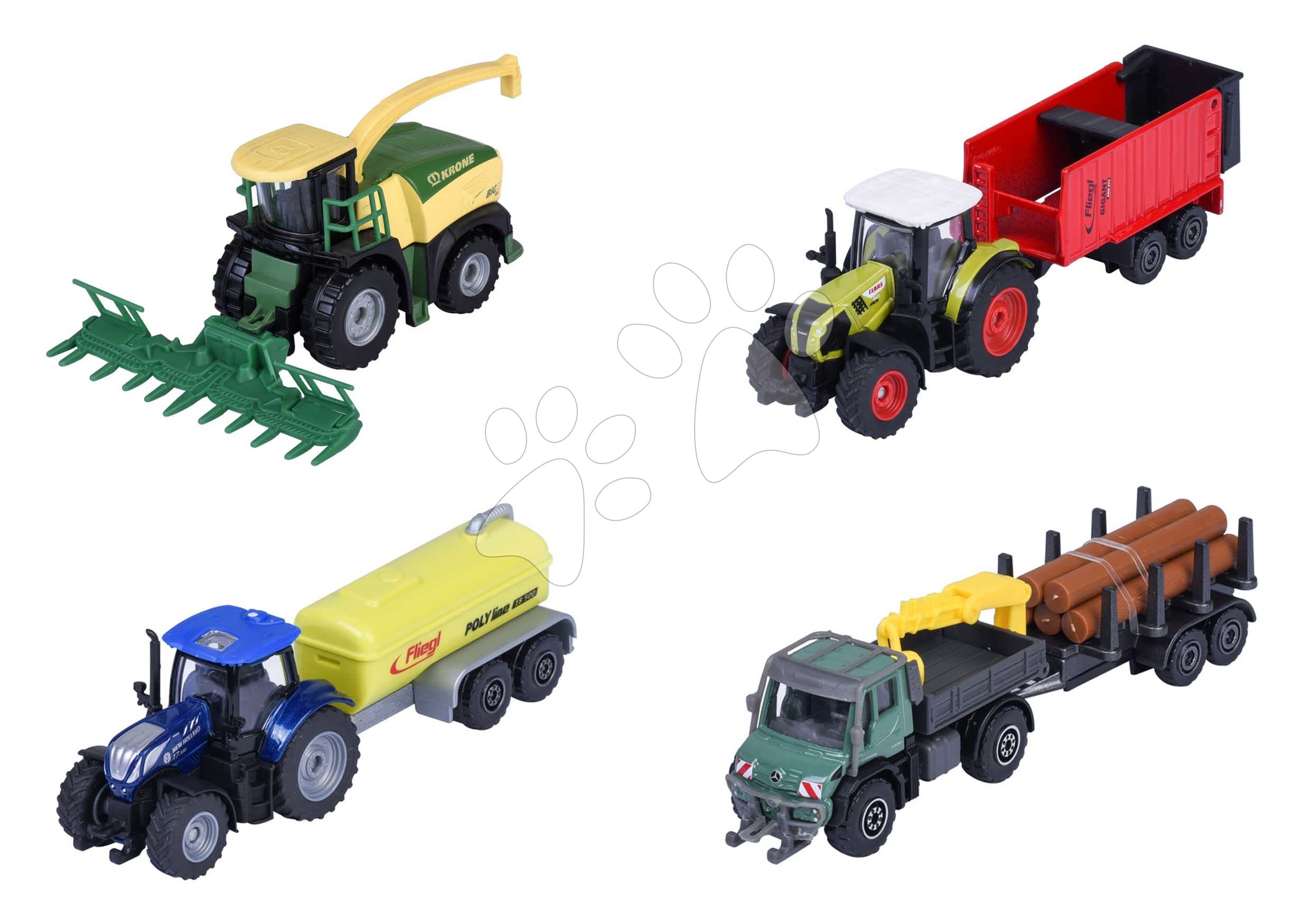 Autíčko farmárske Farm Trailer Majorette kovové 4 rôzne druhy dĺžka 13 cm