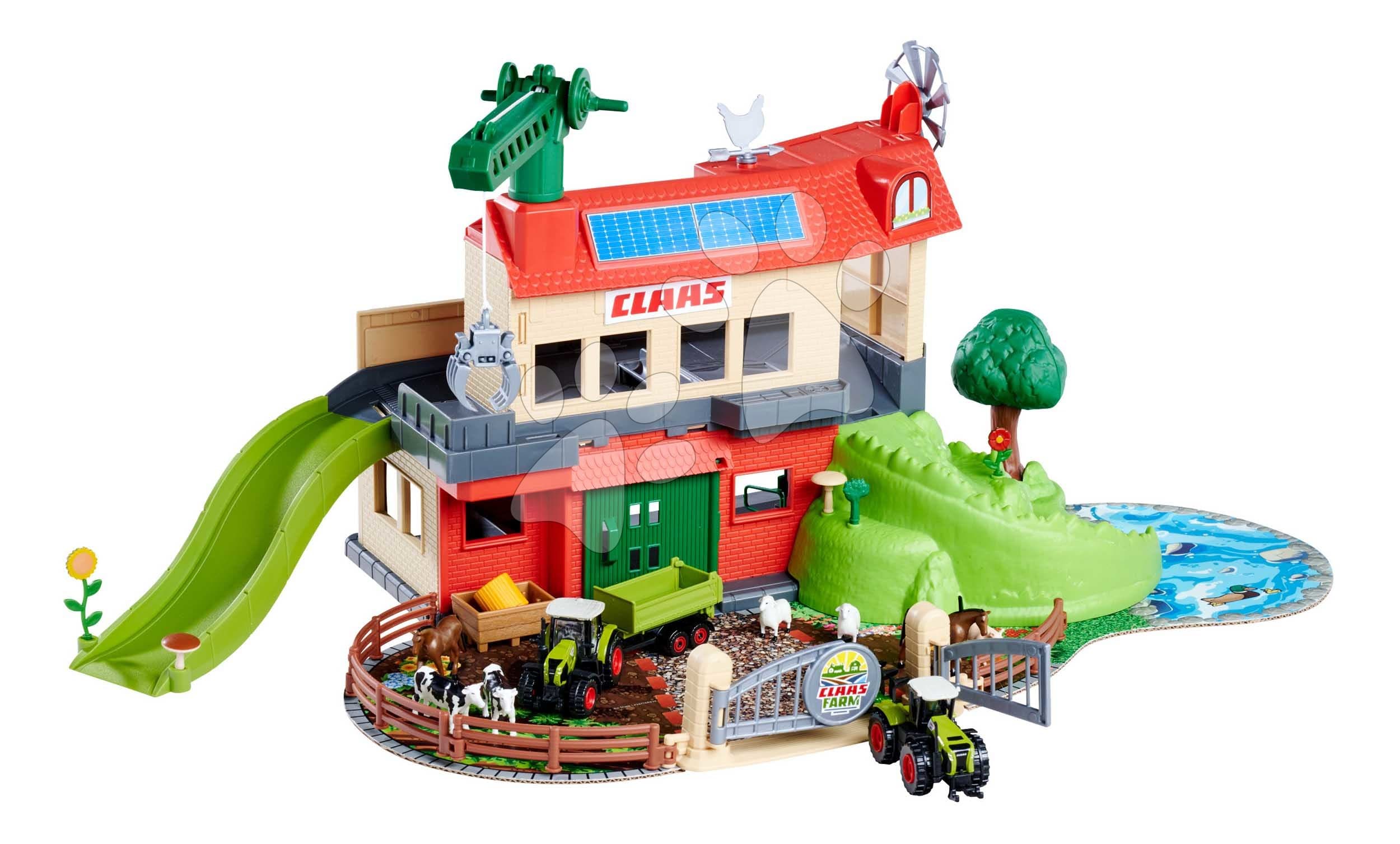Garáž farma so stajňou 2 poschodová Farmyard Majorette s 8 figúrkami zvieratiek a 2 traktory od 5 rokov