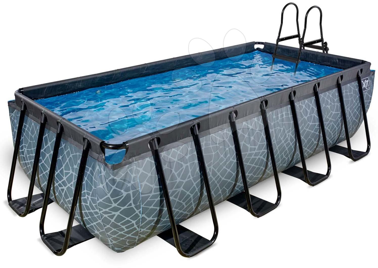 Bazén s pieskovou filtráciou Stone pool Exit Toys oceľová konštrukcia 400*200*100 cm šedý od 6 rokov 1