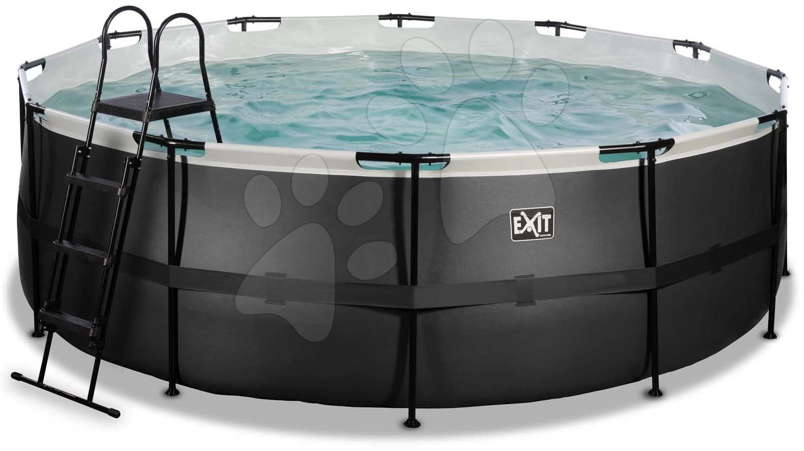 Bazén s filtráciou Black Leather pool Exit Toys kruhový oceľová konštrukcia 427*122 cm čierny od 6 rokov 1