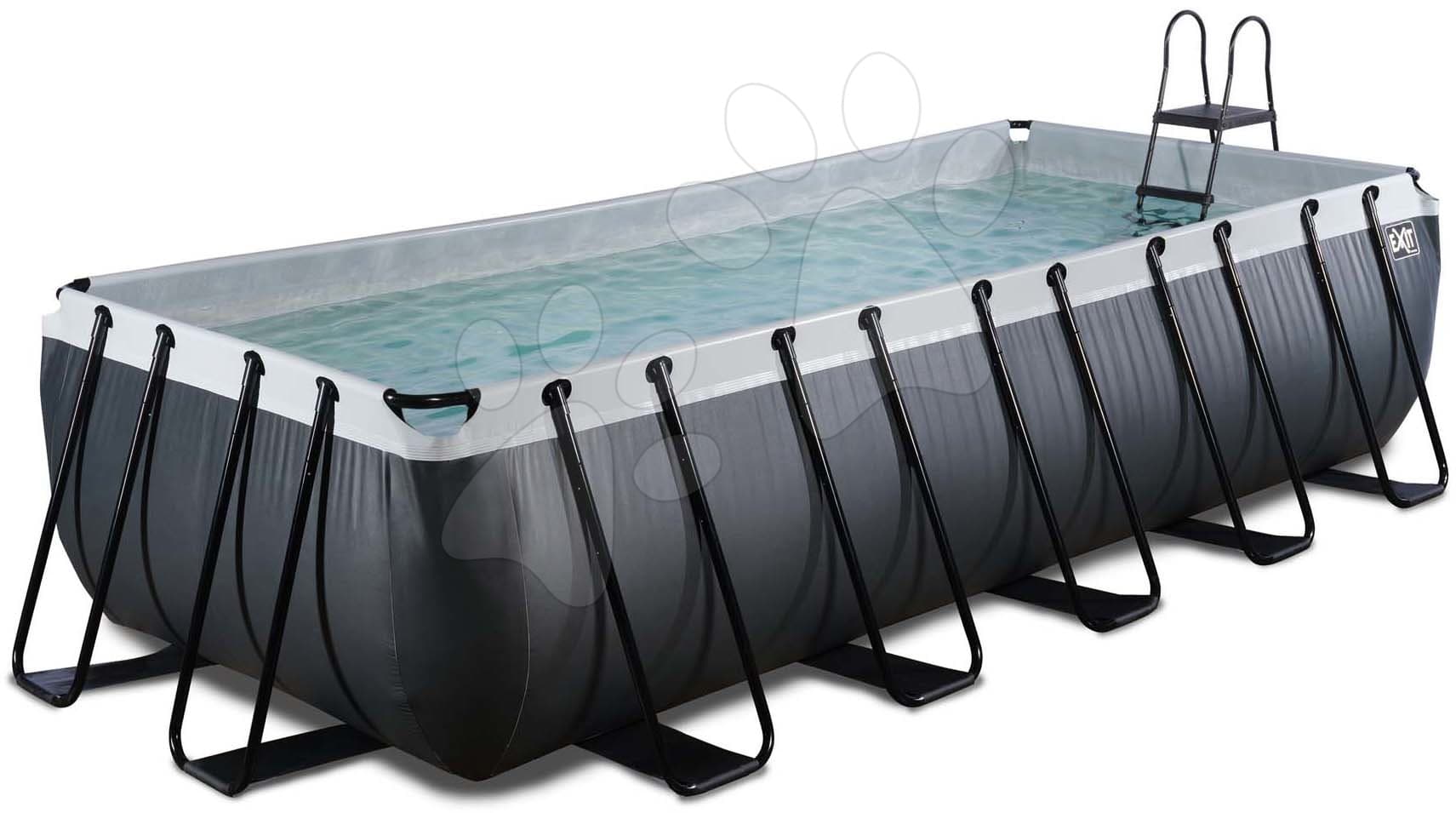 Bazén s filtráciou Black Leather pool Exit Toys oceľová konštrukcia 540*250*122 cm čierny od 6 rokov 1