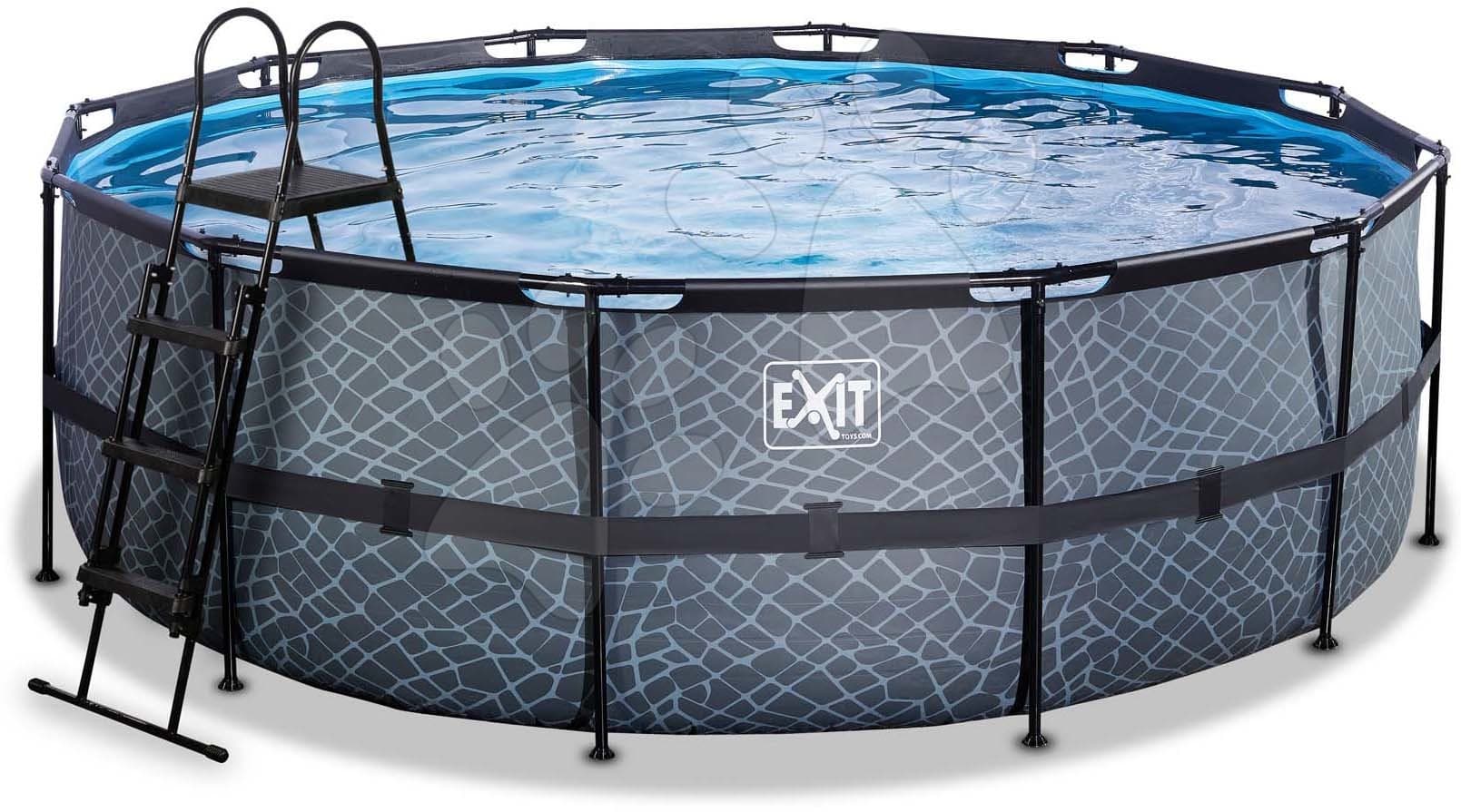 Bazén s pieskovou filtráciou Stone pool Exit Toys kruhový oceľová konštrukcia 427*122 cm šedý od 6 rokov 1