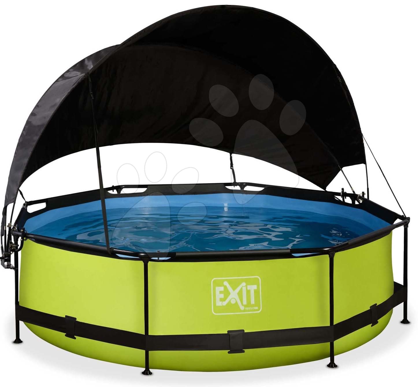 Bazén so strieškou a filtráciou Lime pool Exit Toys kruhový oceľová konštrukcia 300*76 cm zelený od 6 rokov 1