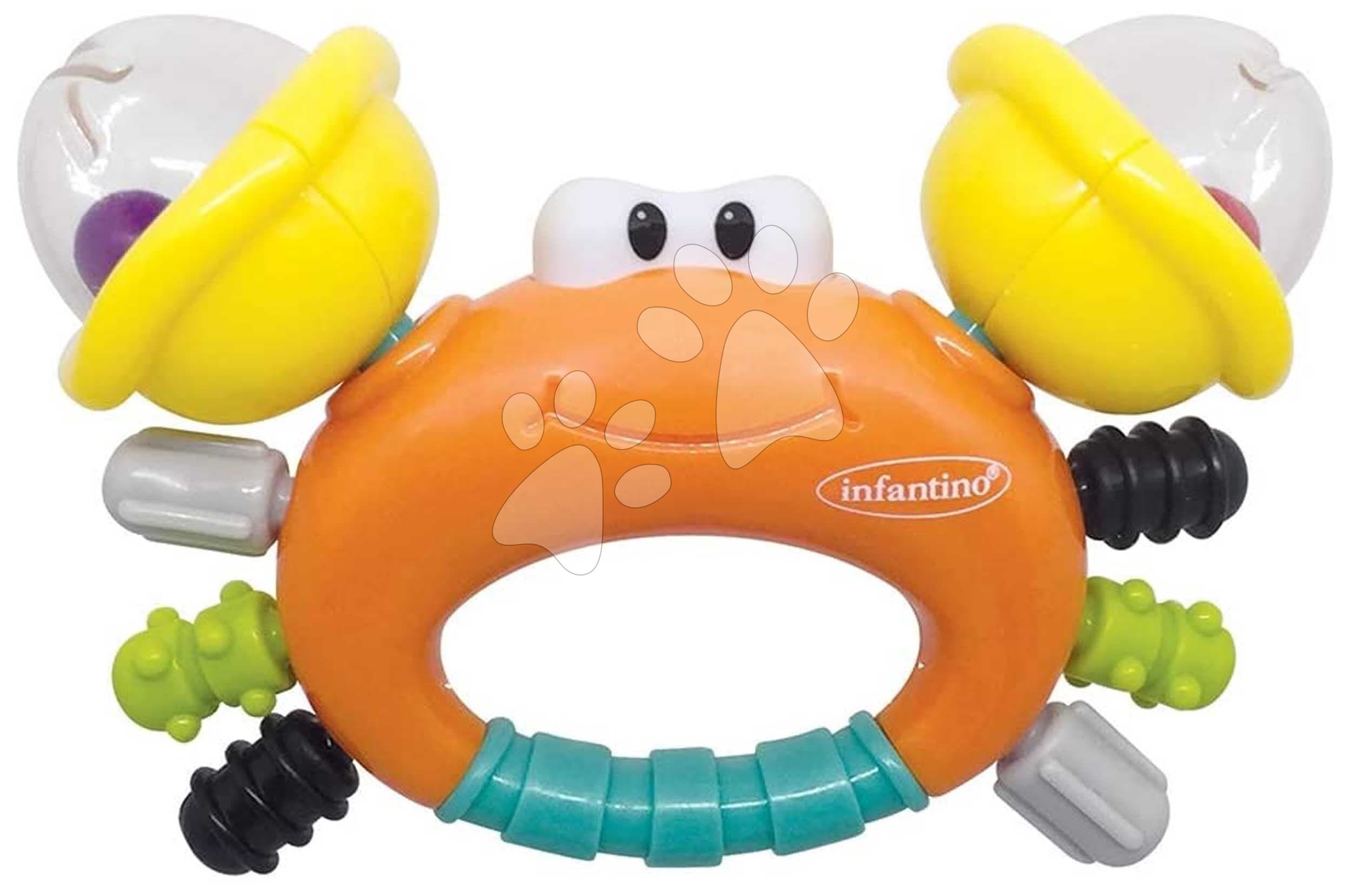 Hrkálka s hryzátkom Krab Rattle & Teether Sand Crab Infantino od 0 mes