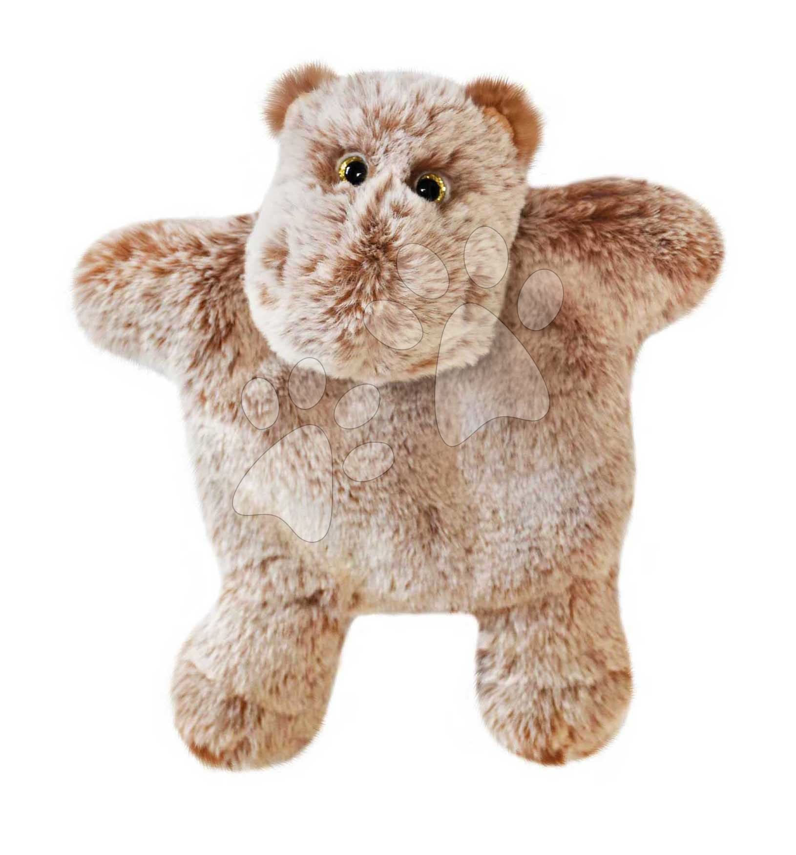 Plyšový hrošík na bábkové divadlo Hippo Puppet Sweety Mousse Histoire d’ Ours hnedý 25 cm od 0 mes