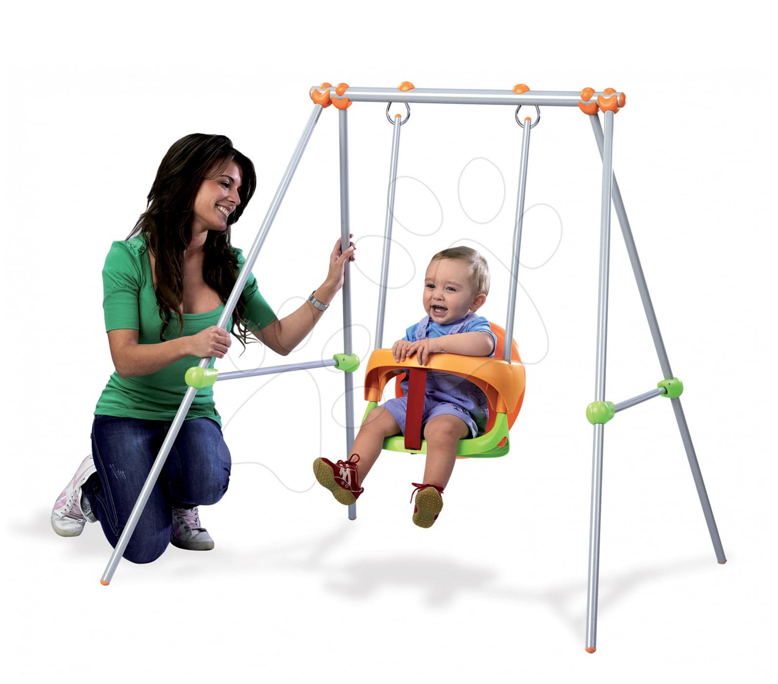 Smoby detská kovová hojdačka Portique 310046 oranžovo-zelená 1
