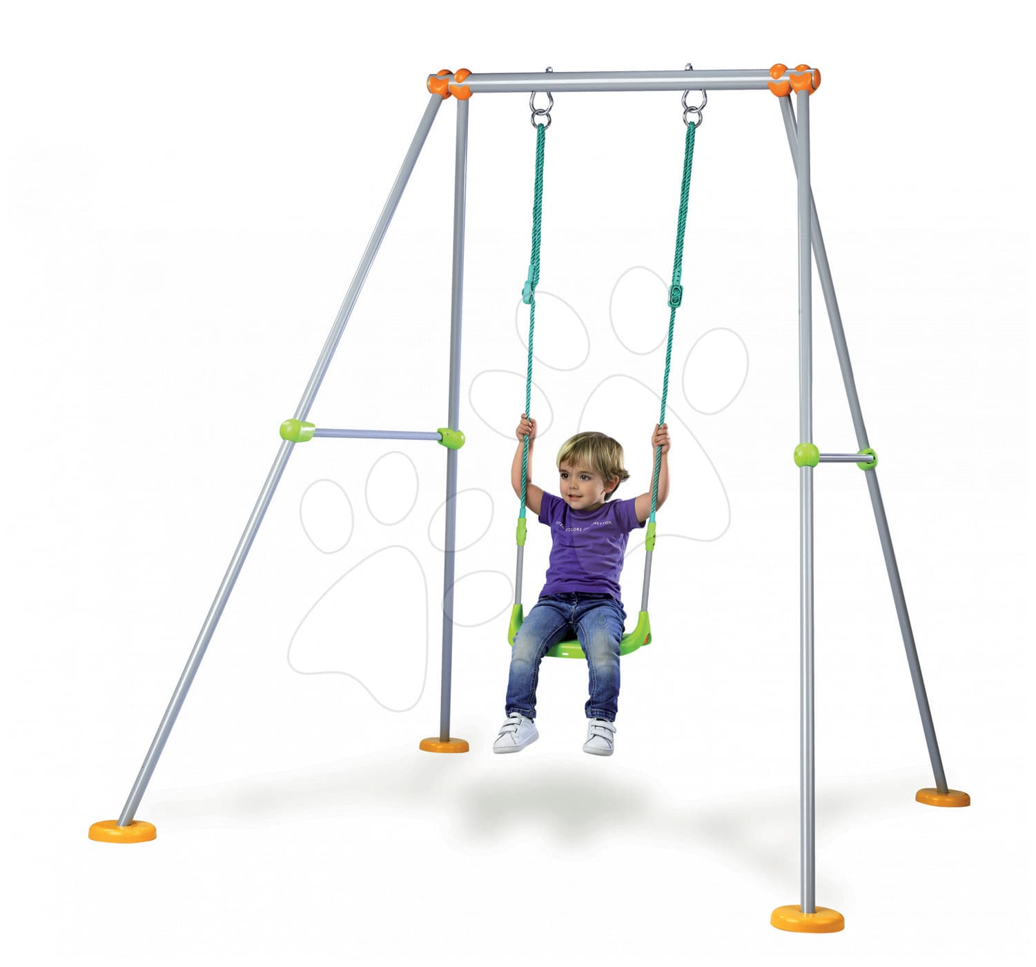 Smoby detská kovová hojdačka Portique Plus 310191 oranžovo-zelená 1