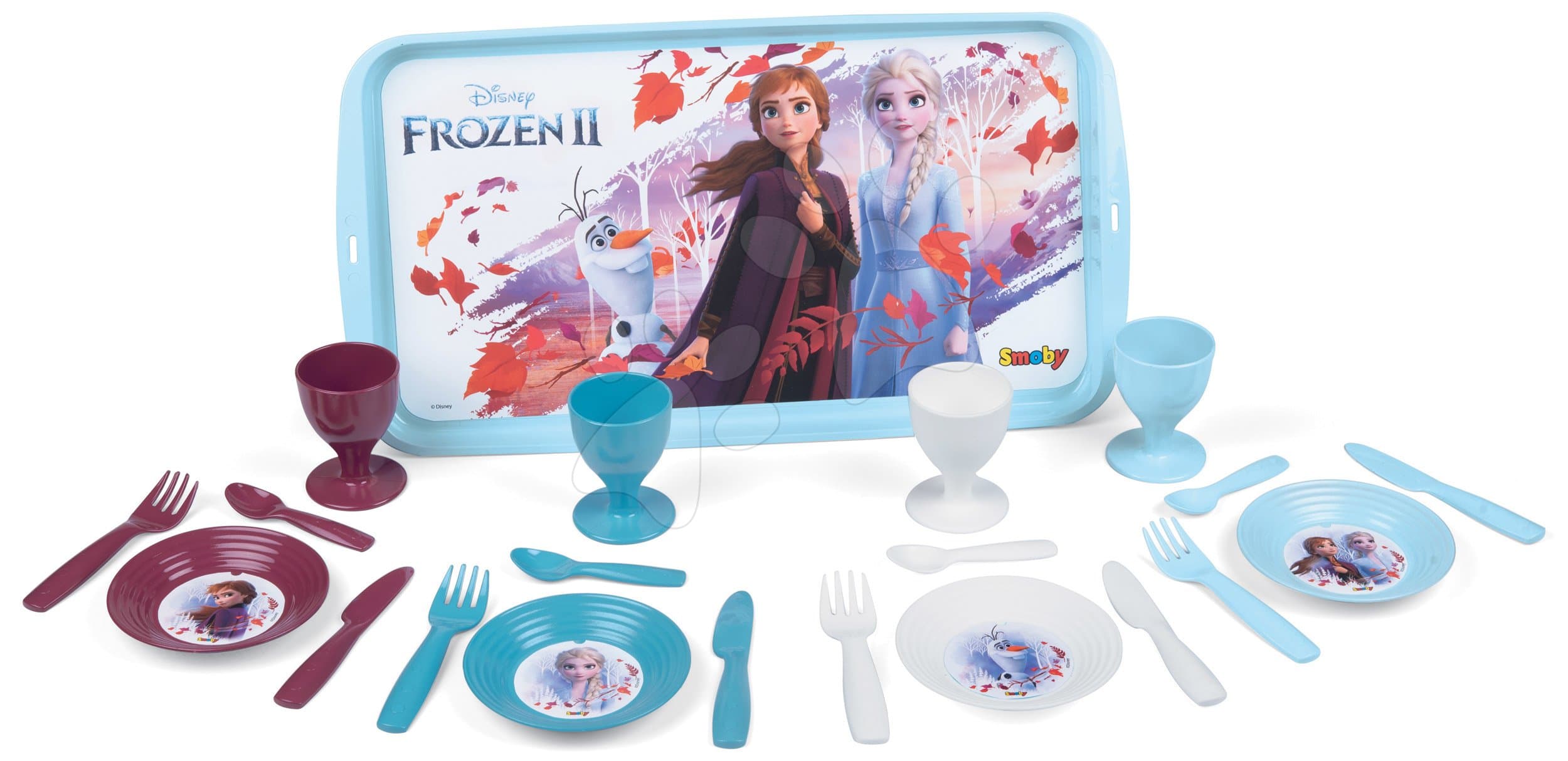 Jedálenská tácka s obedovou súpravou Frozen 2 Disney Smoby a 21 doplnkov 1