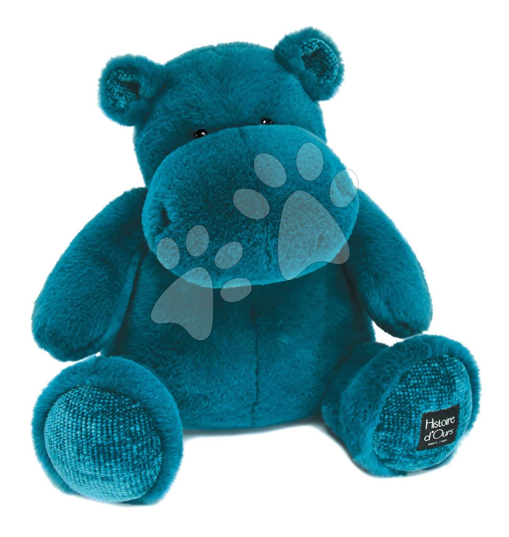 Plyšový hrošík Hip'Pop Histoire d’ Ours modrý 40 cm od 0 mes