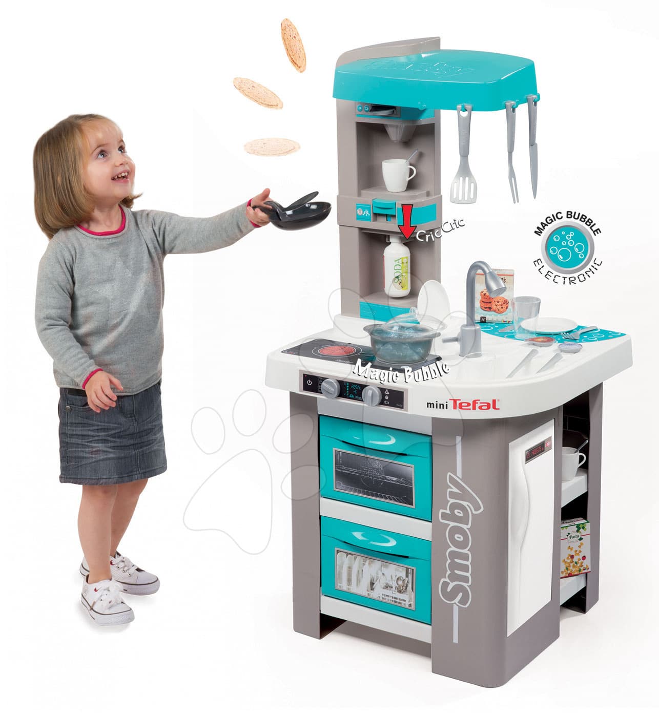 Elektronická kuchynka Tefal Studio Bubble Smoby  311023 tyrkysovo-šedá 1