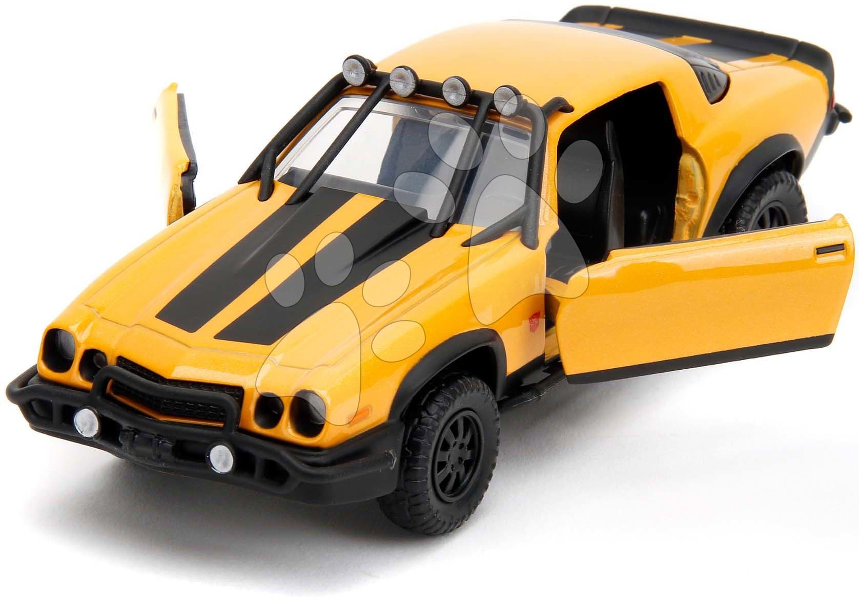 Autíčko Chevrolet Camaro 1977 Bumblebee Transformers T7 Jada kovové s otvárateľnými dverami 1:32 1