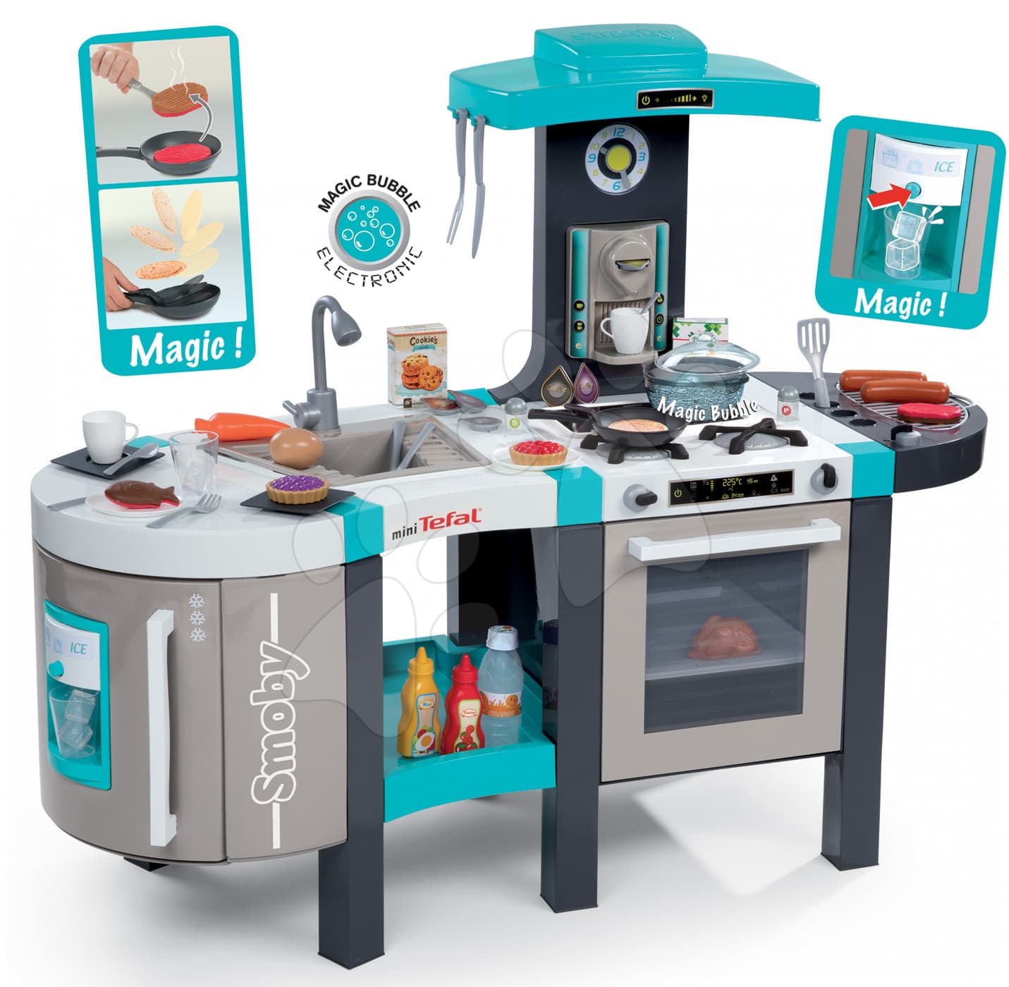 Kuchynka elektronická Tefal French Touch Bubble Smoby so 46 doplnkami 311206 tyrkysová 1