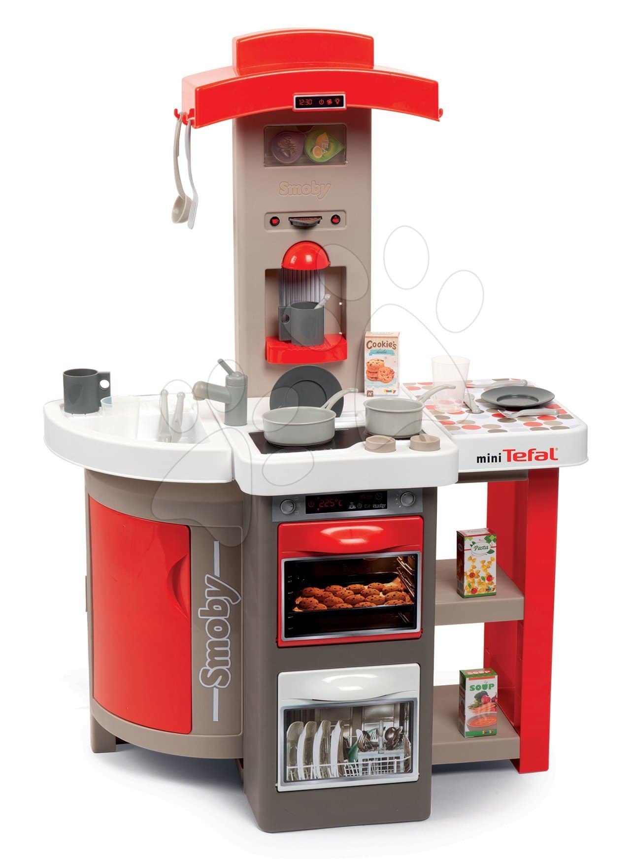 Kuchynka skladacia Tefal Opencook Smoby červená s kávovarom a chladničkou a 22 doplnkov 1