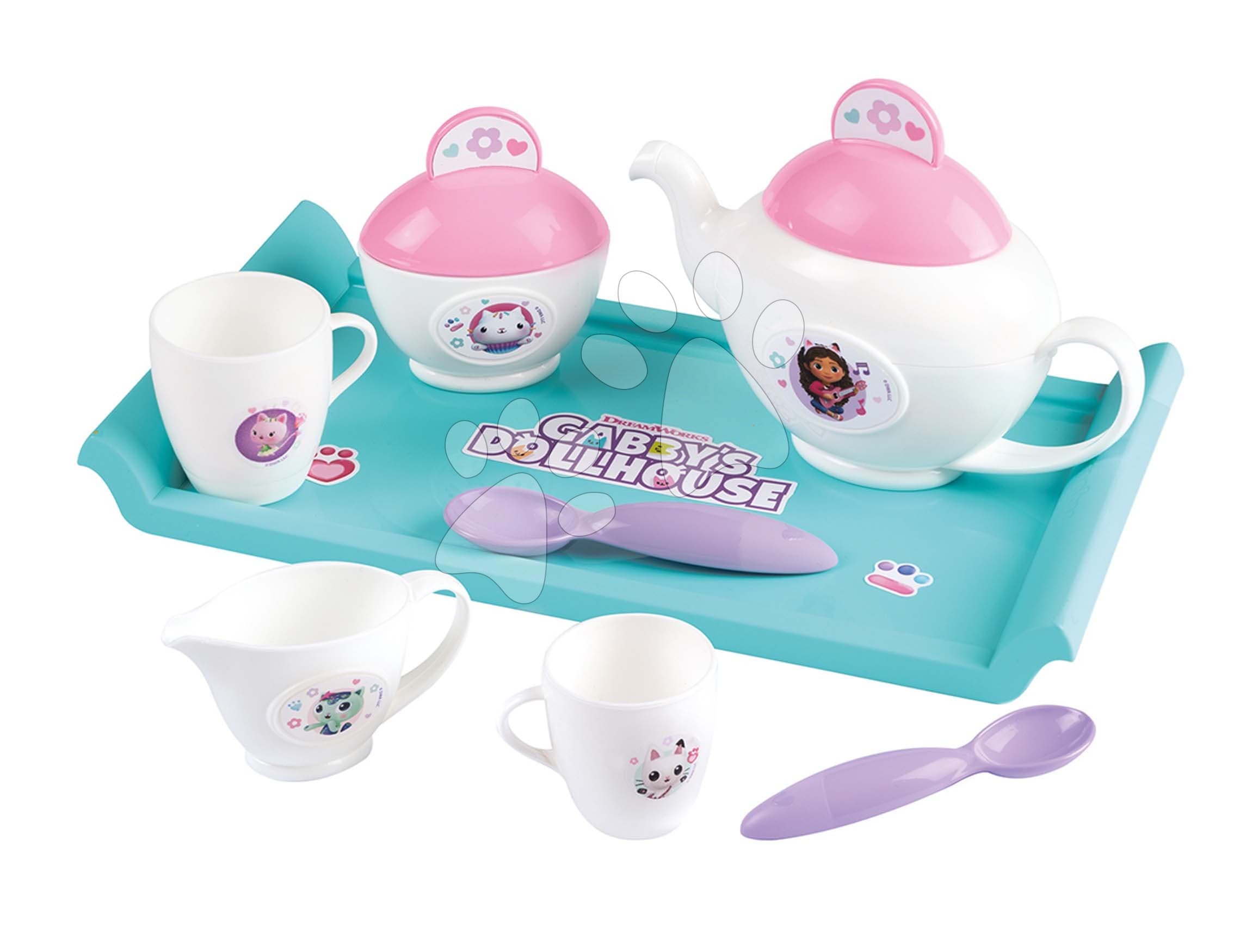 Čajová súprava na tácke Gabby Tea Set Smoby s dvoma šálkami 8 doplnkov 1