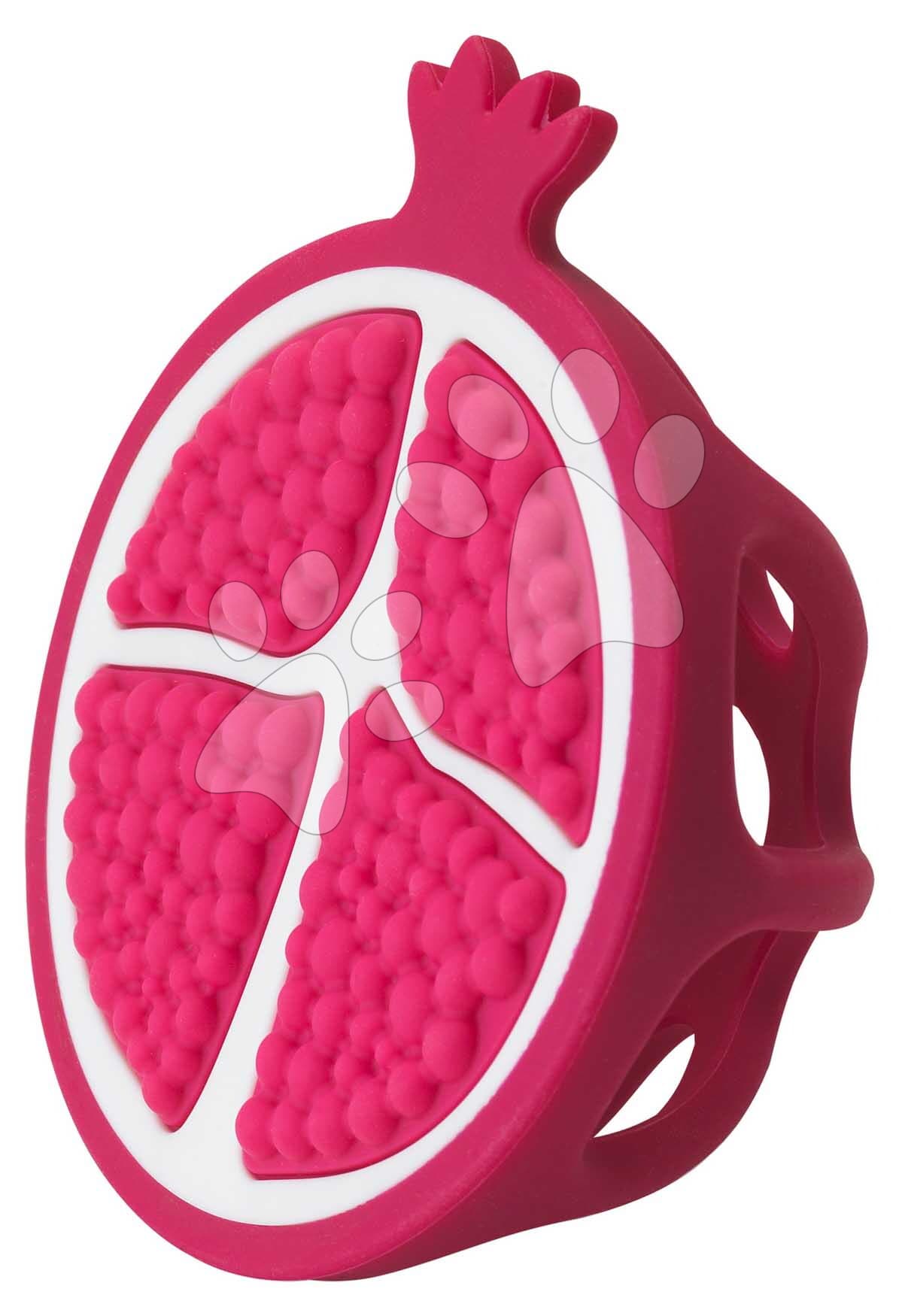 Silikónové hryzátko Granátové jablko Soothing Silicone Teether Pomegranate Infantino ružové od 0 mes