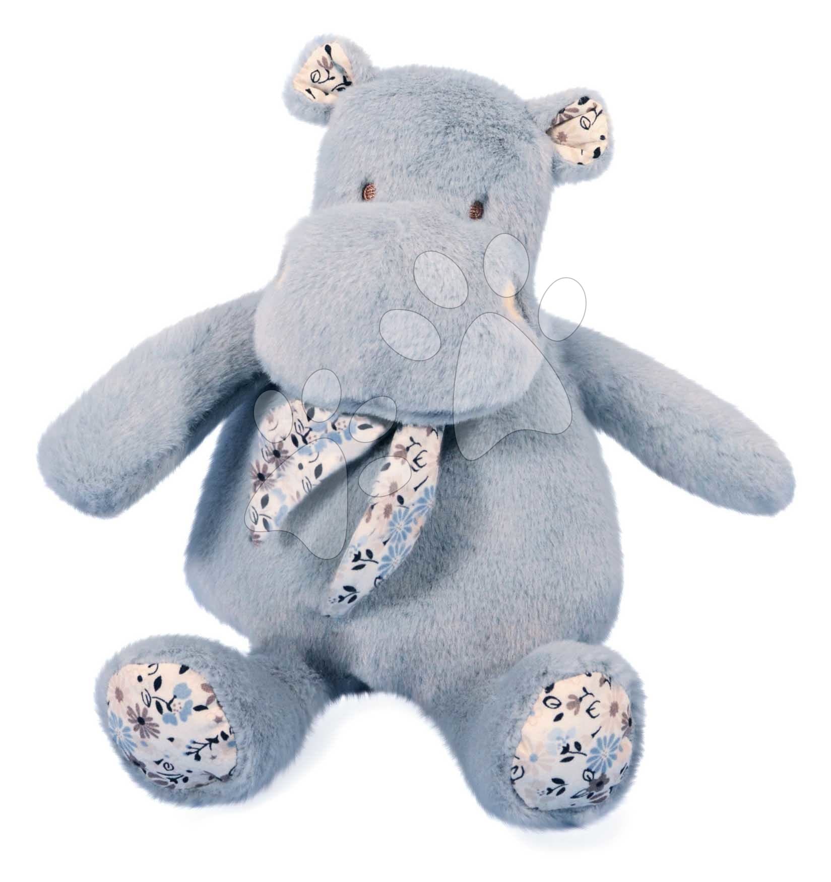 Plyšový hrošík so šatkou Hippo Bandana Soft Blue Histoire d’ Ours modrý 22 cm od 0 mes 1