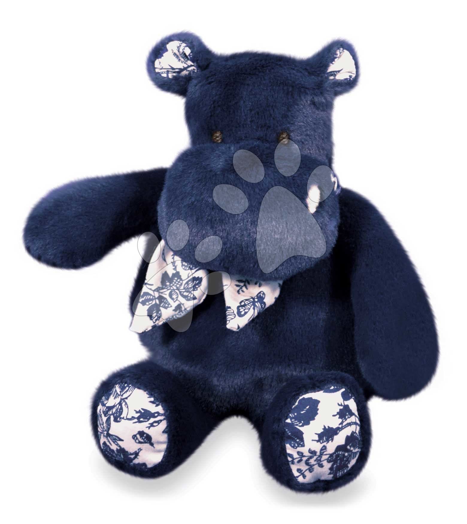Plyšový hrošík so šatkou Hippo Bandana Navy Blue Histoire d’ Ours modrý 22 cm od 0 mes 1