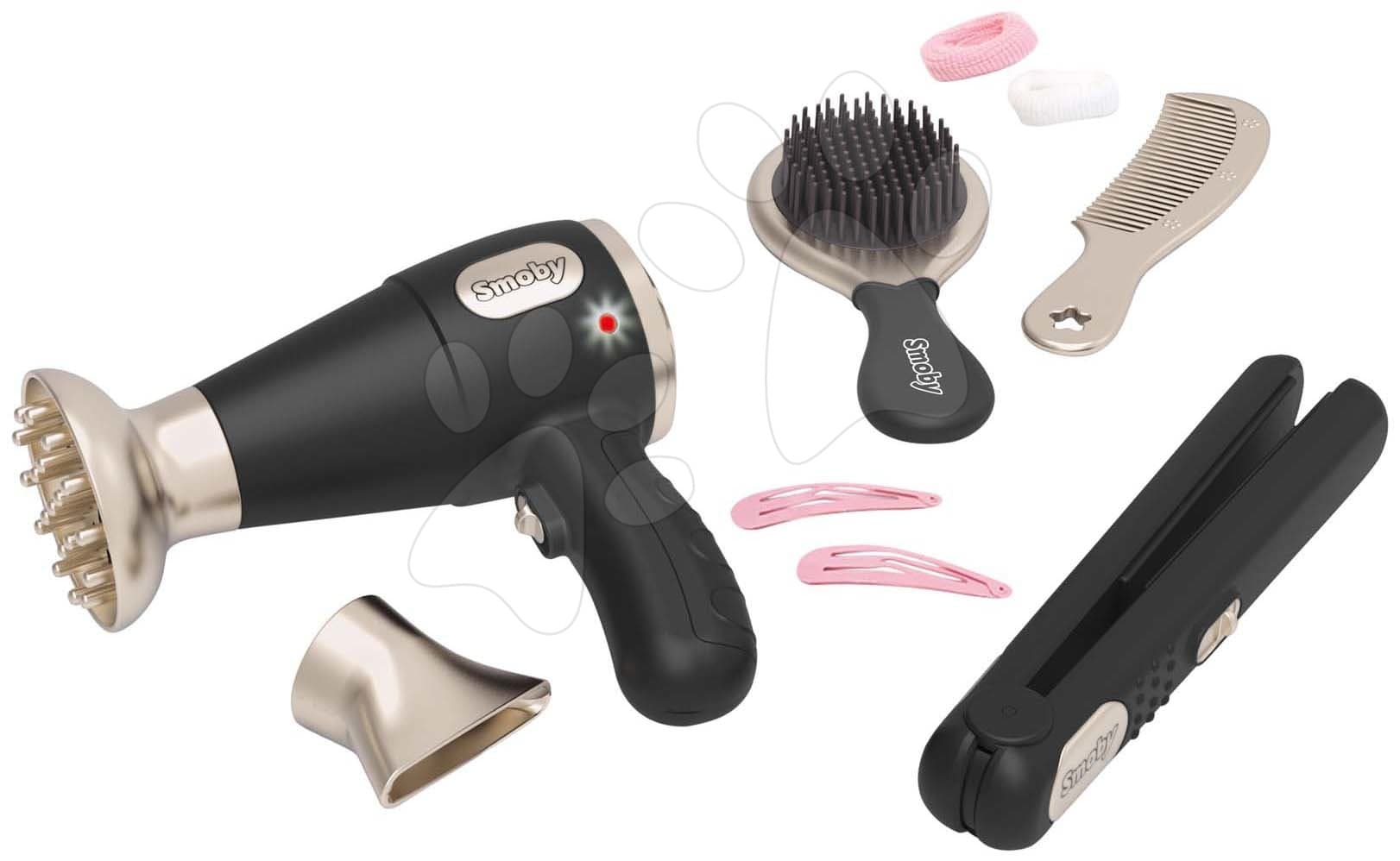 Kaderníčka s elektronickým sušičom na vlasy My Beauty Hair Set Smoby s kulmou kefou hrebeňom a doplnkami do vlasov 1