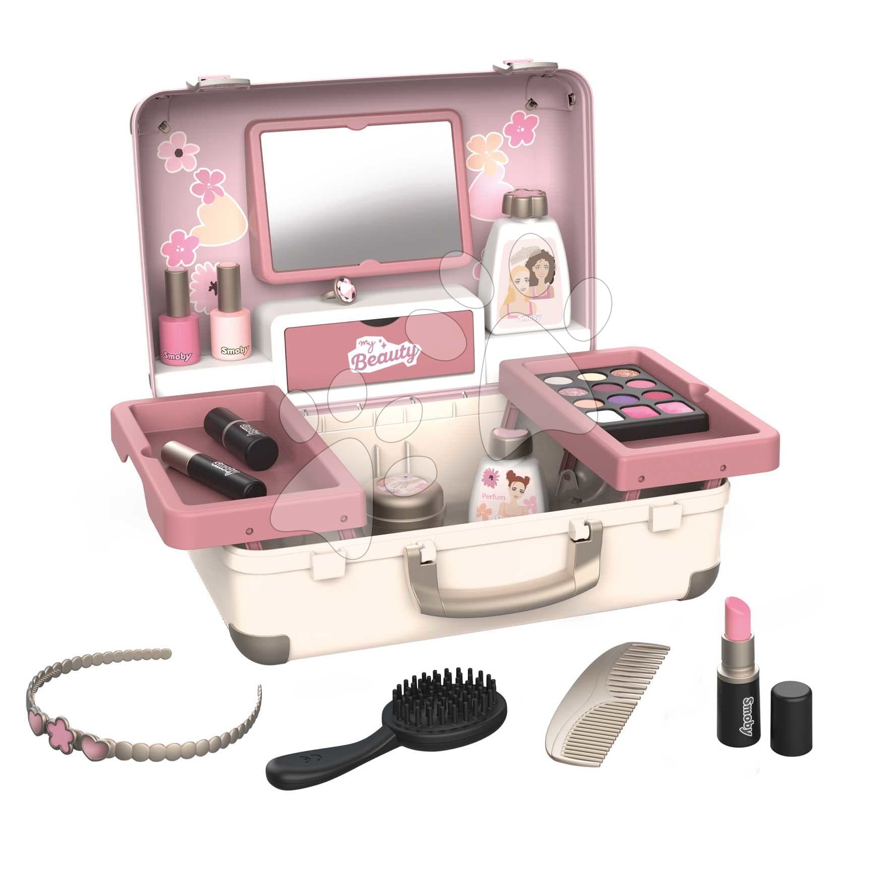 Kozmetický kufrík s kaderníctvom My Beauty Vanity 3v1 Smoby a nechtové štúdio s 13 doplnkami