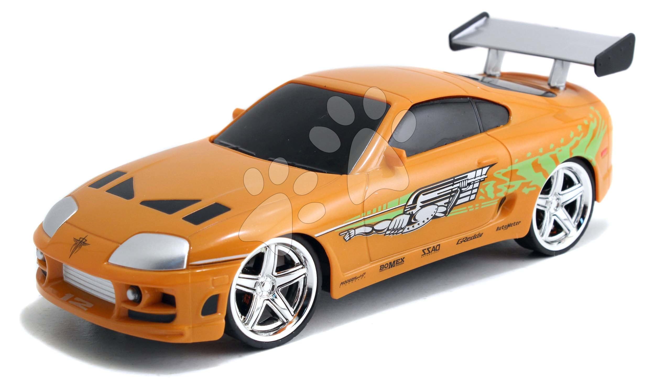 Autíčko na diaľkové ovládanie RC Brian's Toyota Supra Fast & Furious Jada oranžové dĺžka 18,5 cm 1:24 od 6 rokov 1