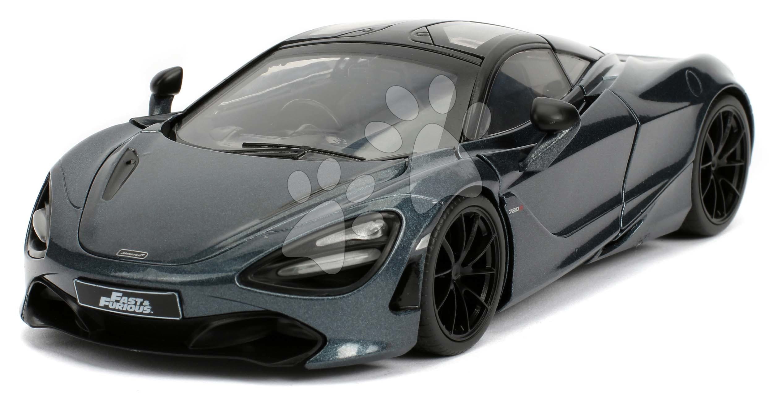 Autíčko Shaw McLaren 720S Fast & Furious Jada kovové s otvárateľnými časťami dĺžka 20,5 cm 1:24 1