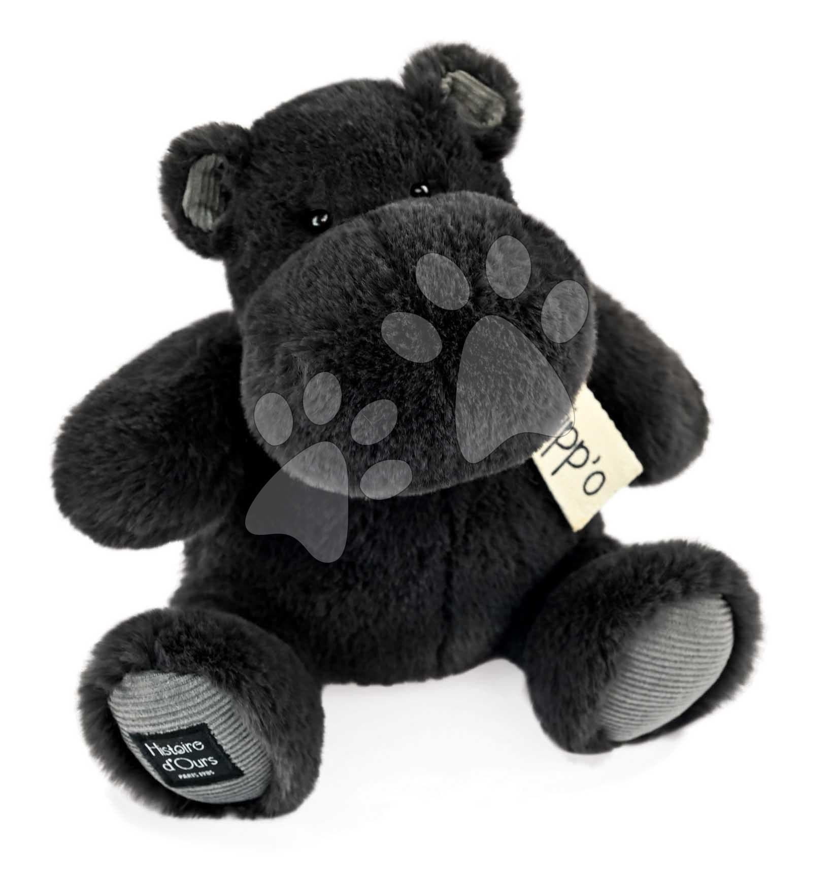 Plyšový hrošík Hippo Anthracite Grey Histoire d’ Ours čierny 25 cm od 0 mes