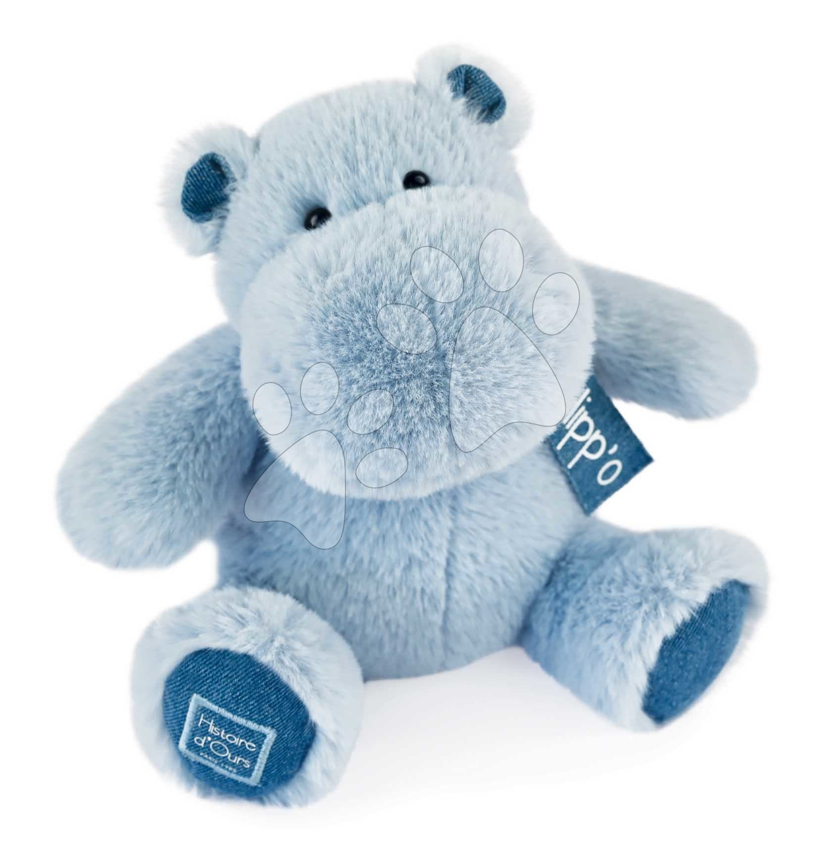 Plyšový hrošík Hippo Blue Jean Histoire d’ Ours modrý 25 cm od 0 mes 1