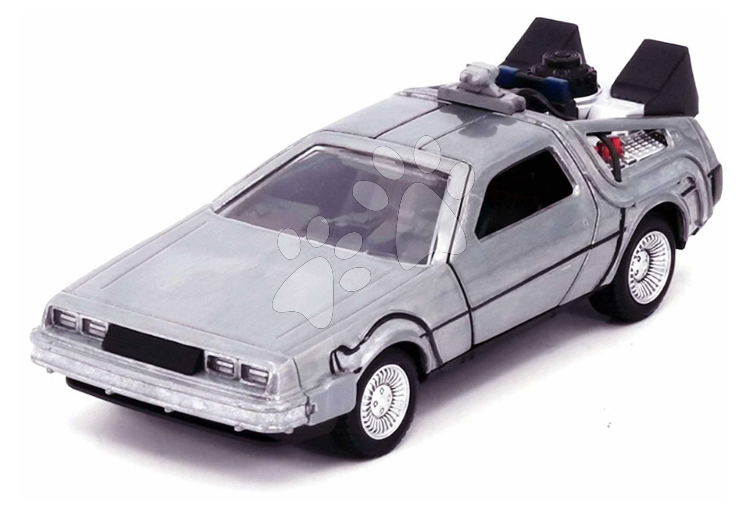 Autíčko Time Machine Back to the Future 1 Jada kovové s otvárateľnými dverami dĺžka 12,5 cm 1:32 1