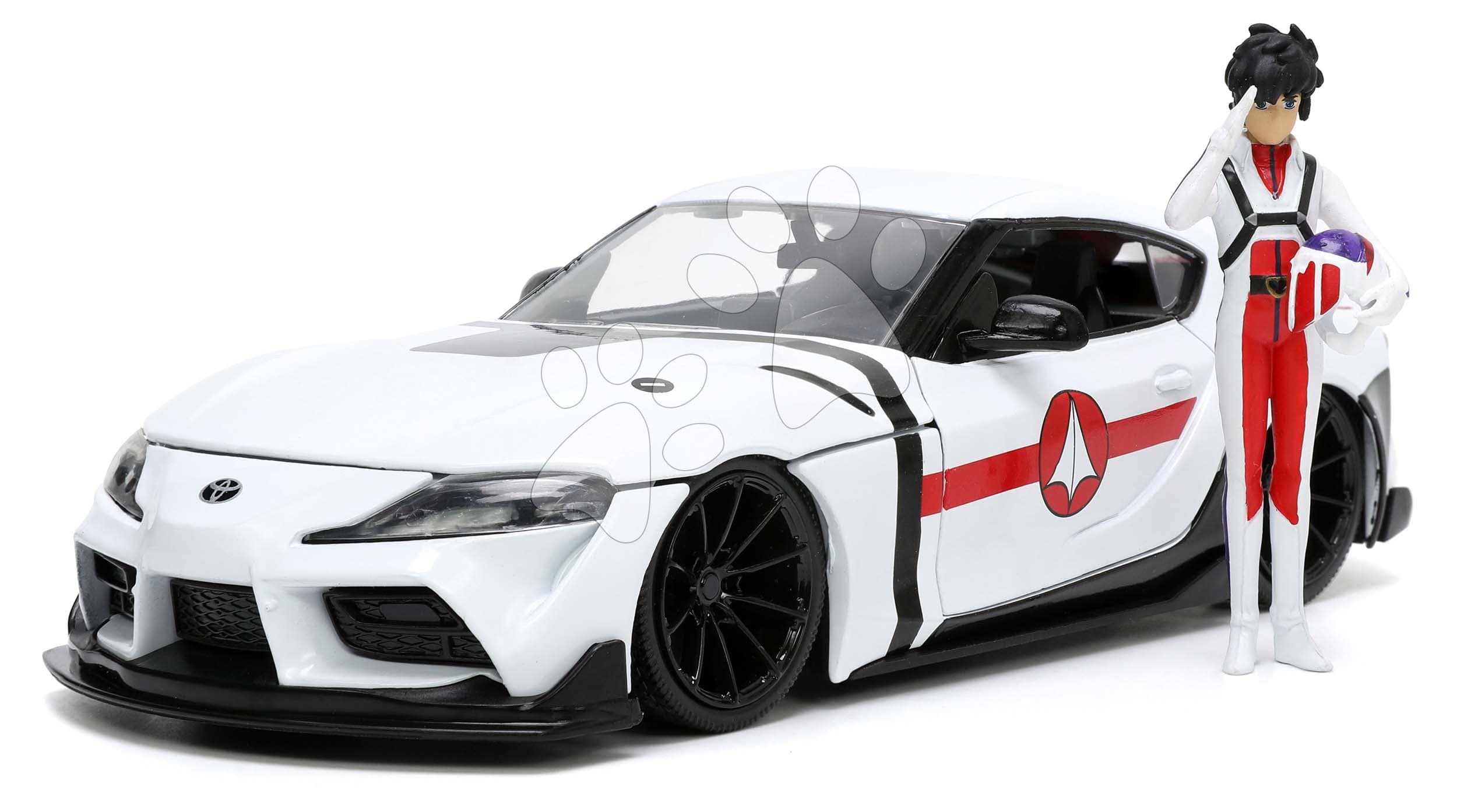 Autíčko Robotech ´20 Toyota Supra Jada kovové s otvárateľnými časťami a figúrkou Rick Hunter dĺžka 20 cm 1:24 1