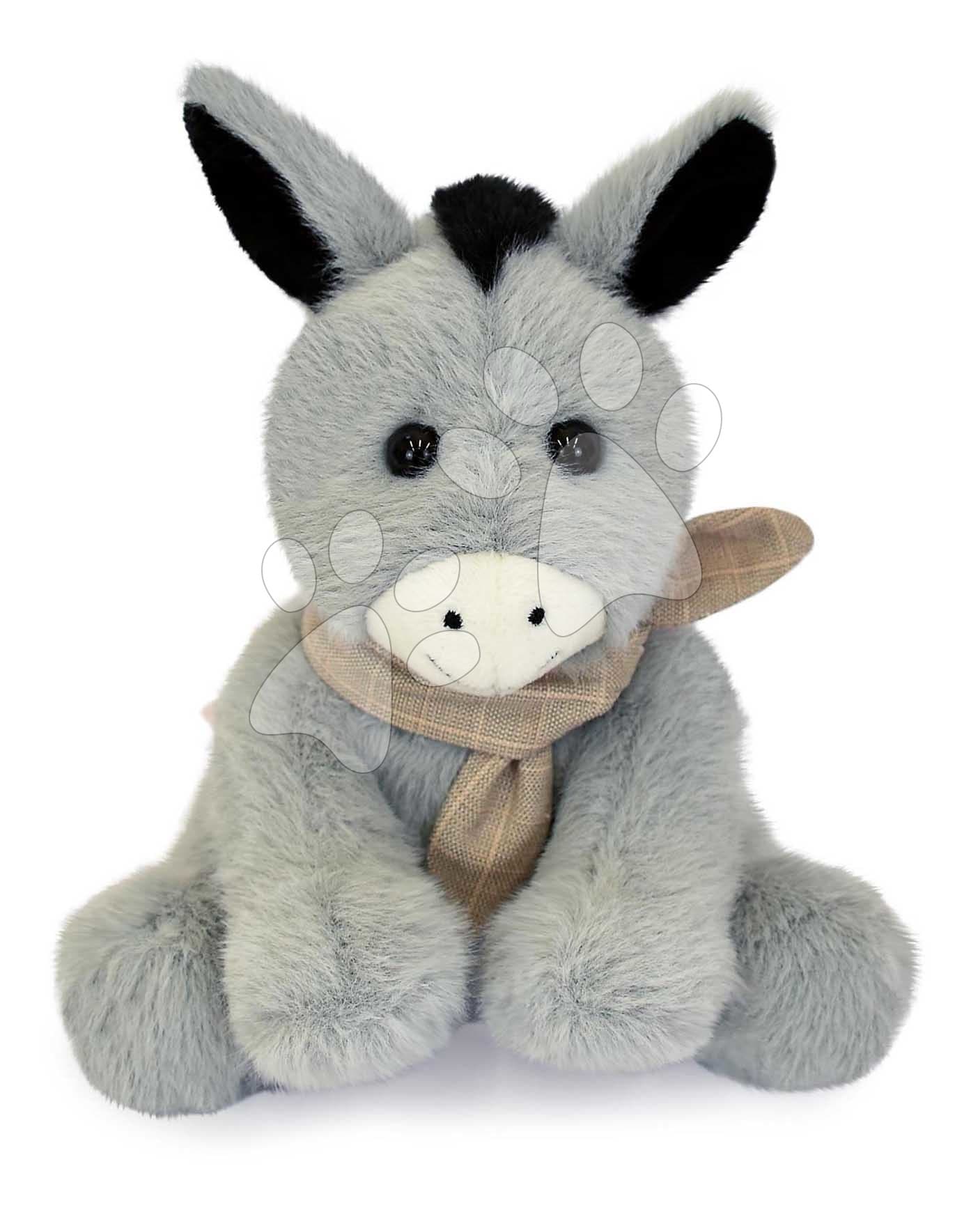 Plyšový somárik so šatkou The Little Companions Histoire d’ Ours v darčekovom balení sivý 14 cm od 0 mes 1