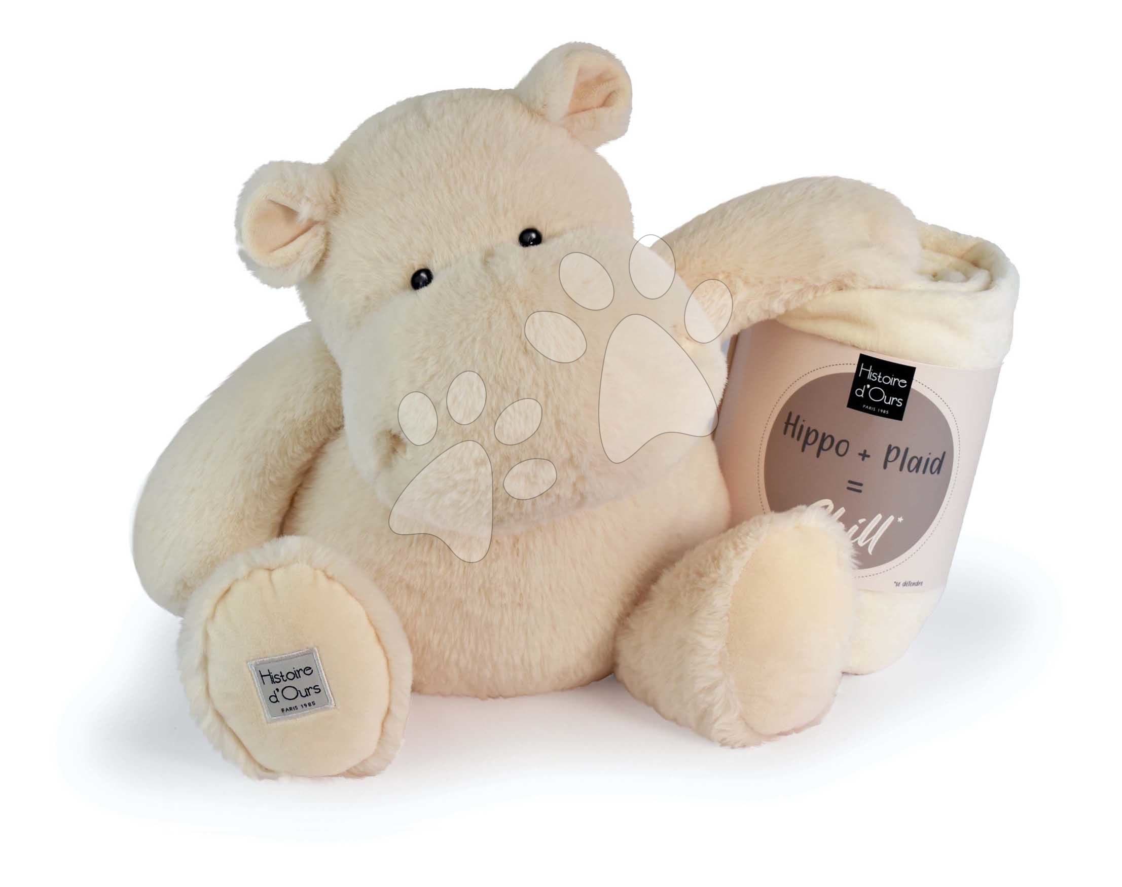 Plyšový hroch s dekou Ocher Hippo Chill Histoire d’ Ours béžový 45 cm od 0 mes