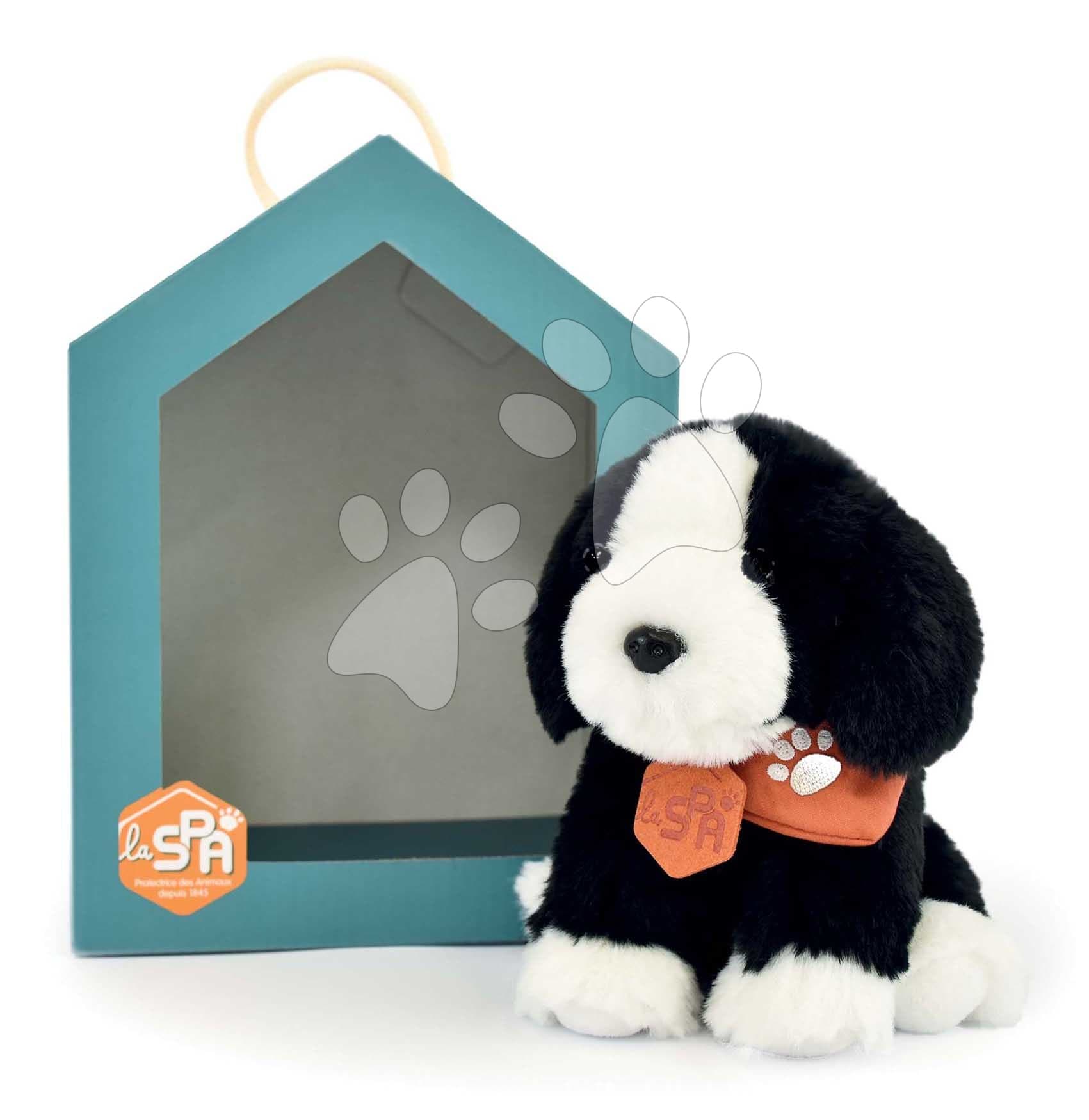 Plyšový psík Welcome Home SPA Collection Histoire d’ Ours v darčekovom balení čierno-biely 16 cm od 0 mes
